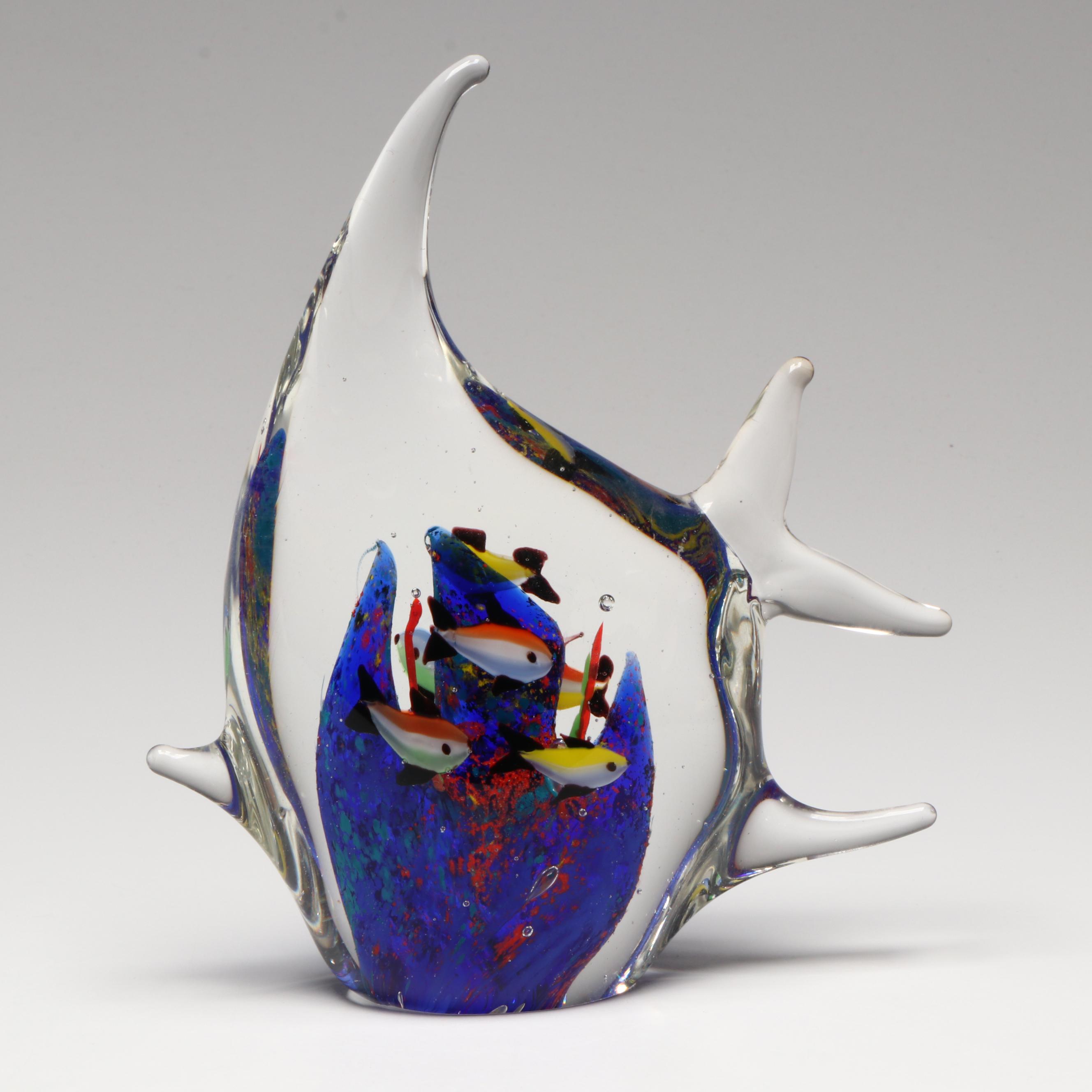 Italian Murano Style Art Glass Aquarium Fish