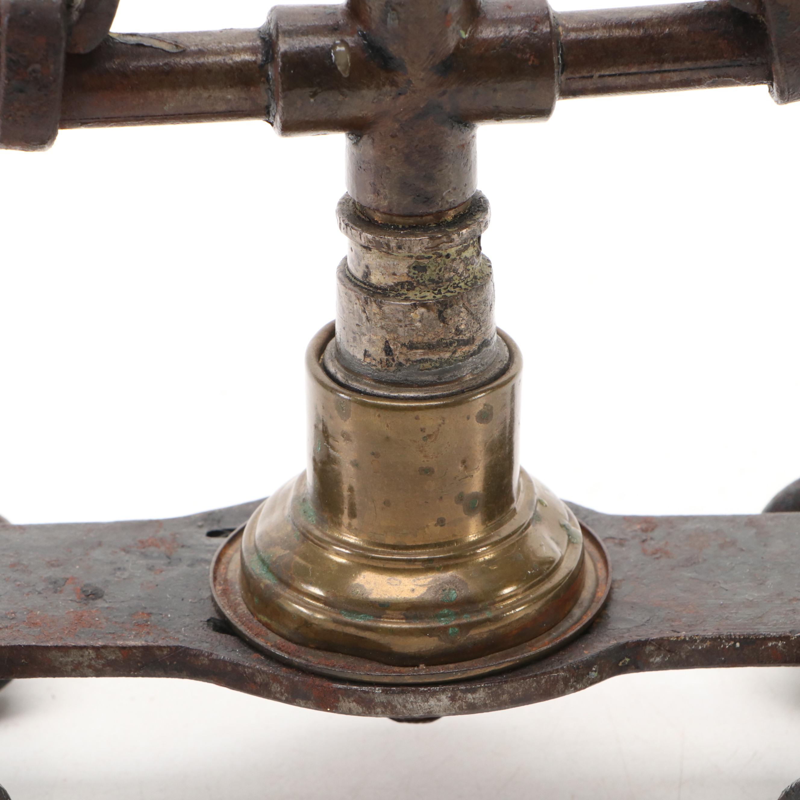 Spanish Revival Style Spiral Iron and Tulip Candelabras, 20th Century