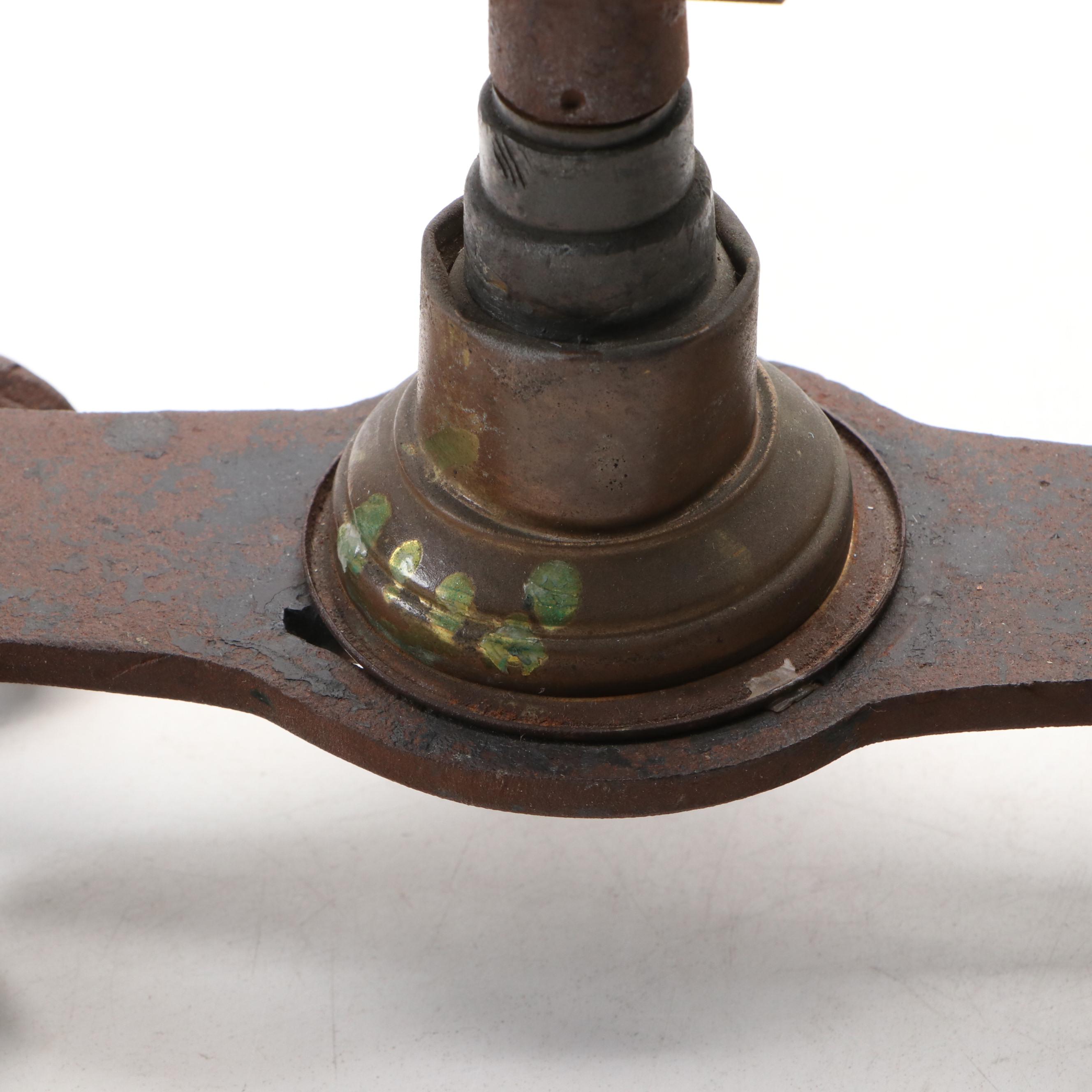 Spanish Revival Style Spiral Iron and Tulip Candelabras, 20th Century