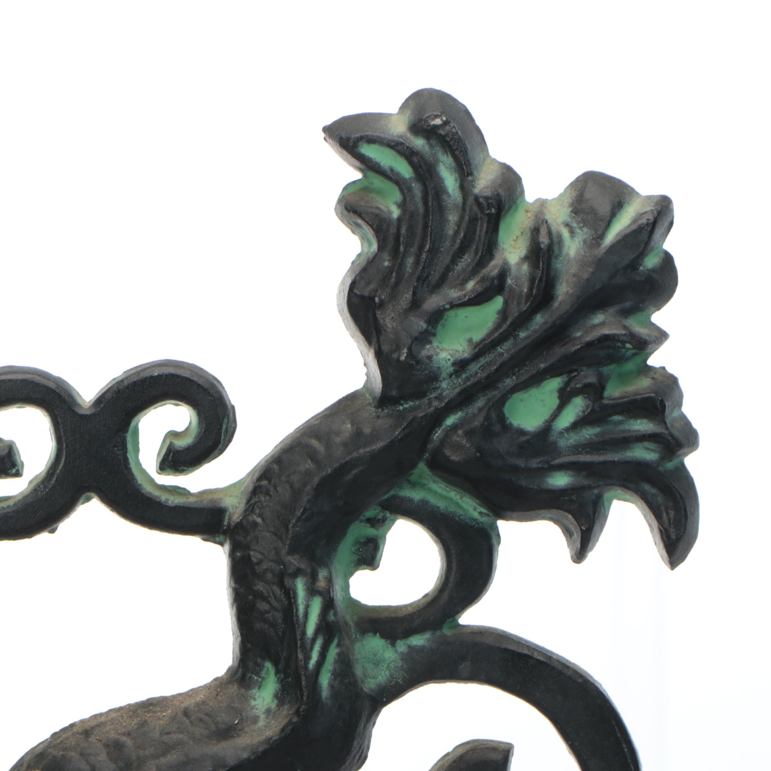 Rococo Style Verdigris Patinated Cast Iron Outdoor Fountain