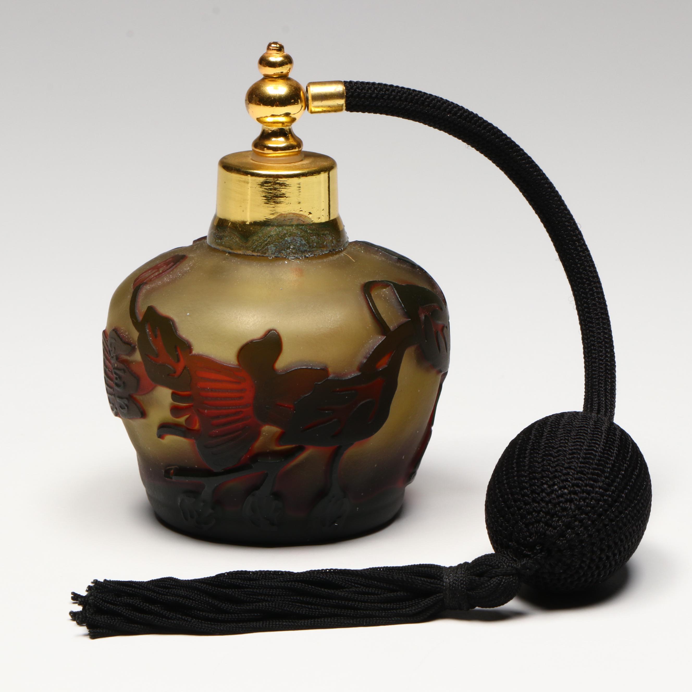 Cameo Glass Perfume Atomizer