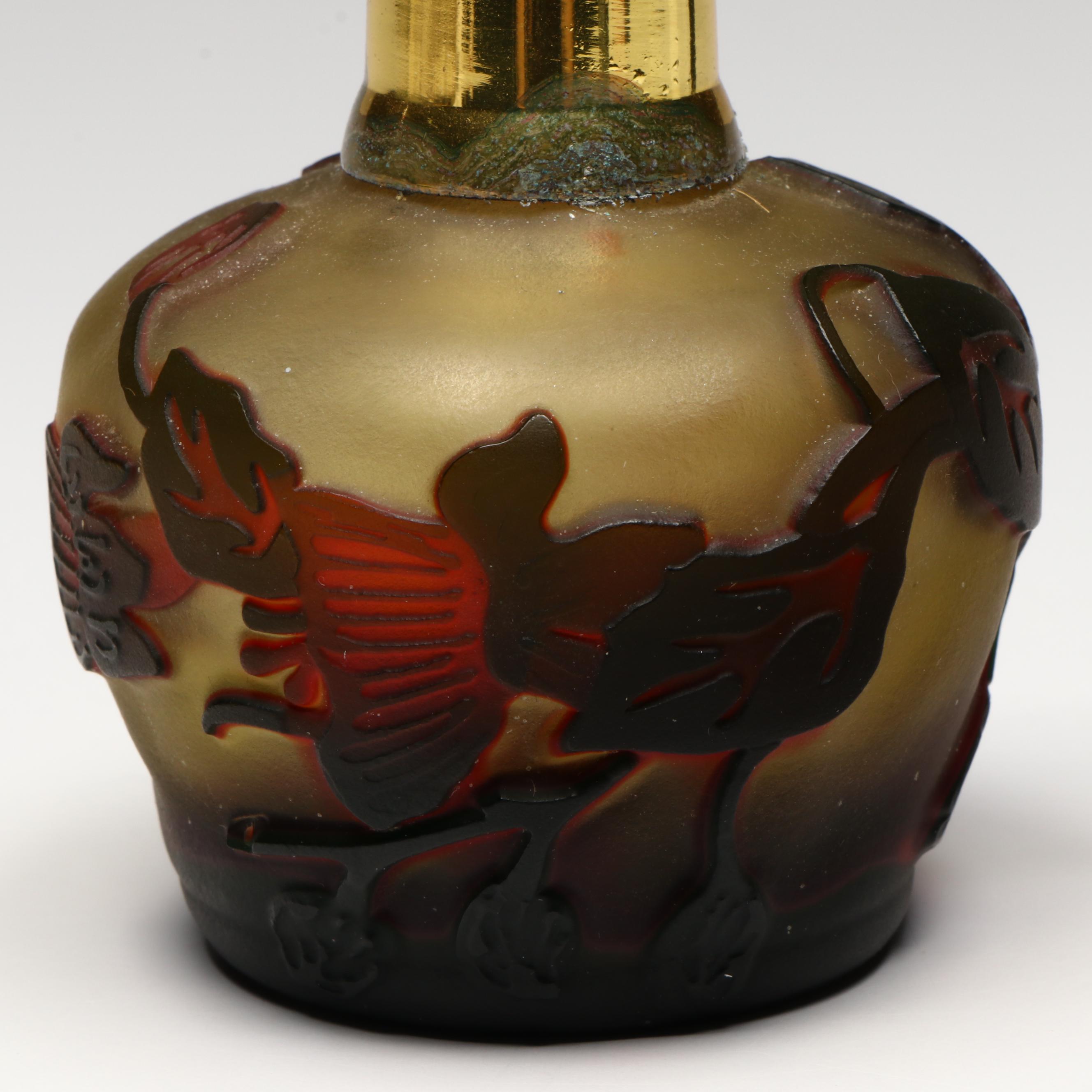 Cameo Glass Perfume Atomizer