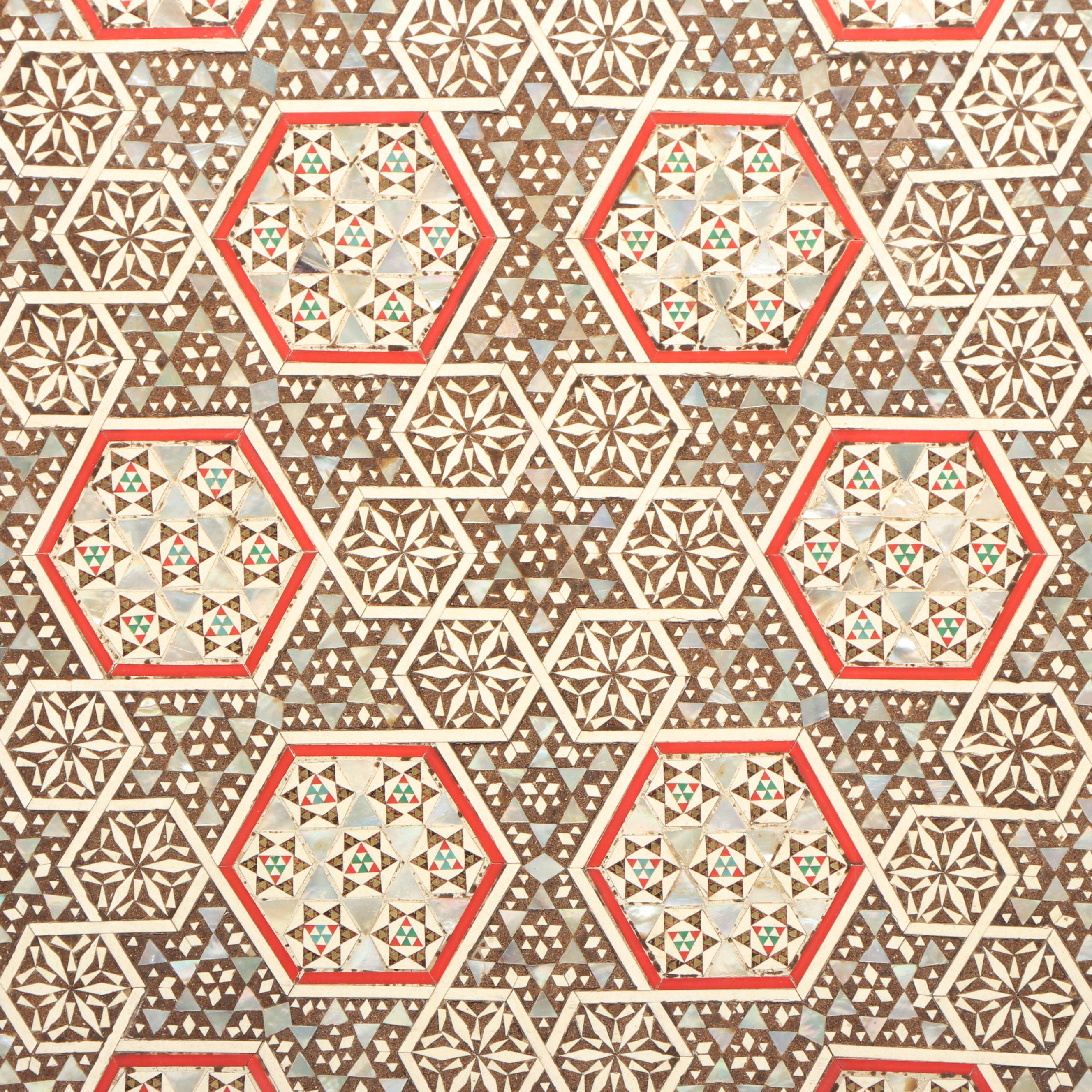 Middle Eastern Style MOP and Camel Bone Inlaid Mosaic Wall Hanging