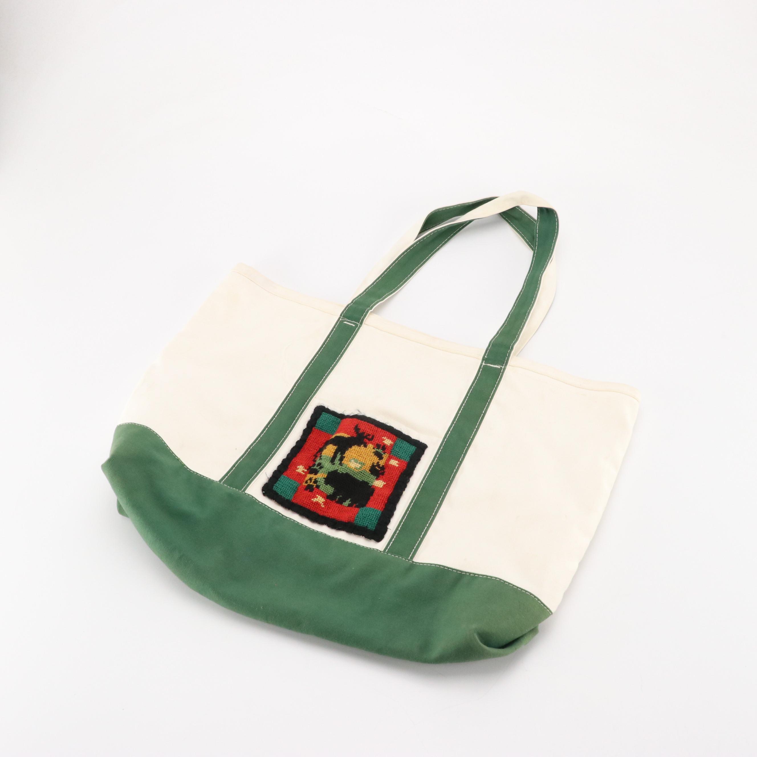 L.L.Bean Crossbody Lunchbox, Lands' End and Other Tote with Large Woven Basket