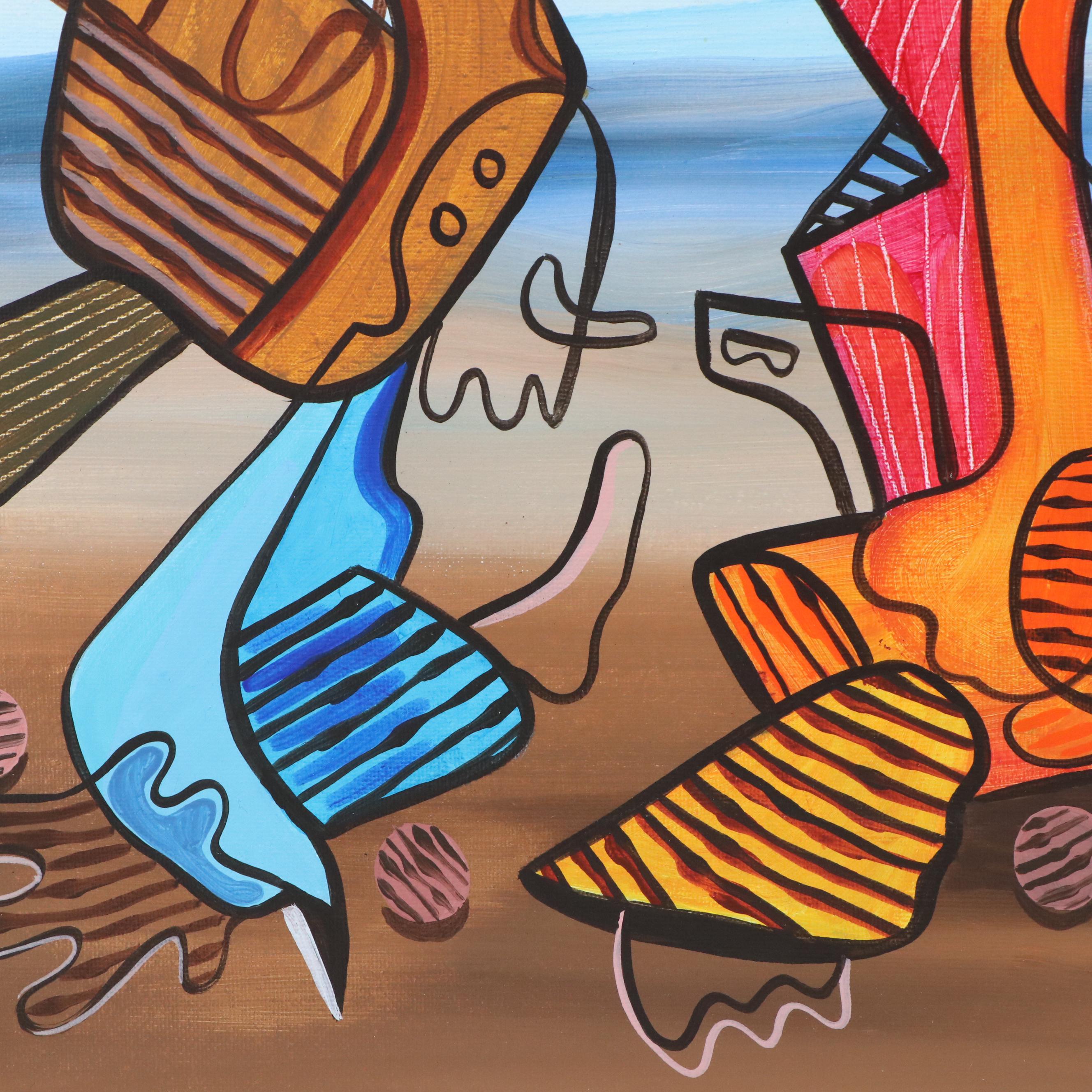 Michel Blázquez Surrealist Acrylic Painting "Unexpected," 2025