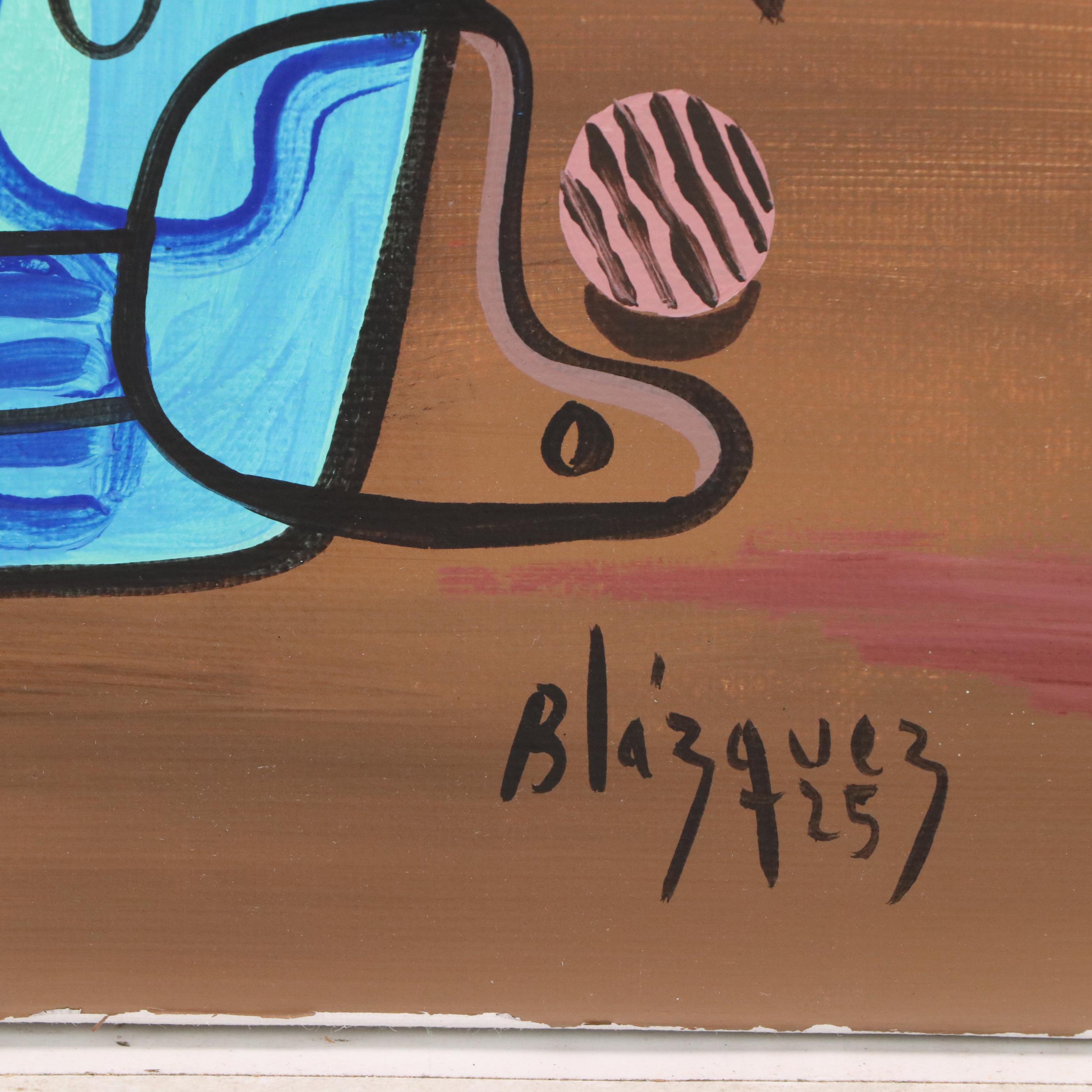 Michel Blázquez Surrealist Acrylic Painting "Unexpected," 2025