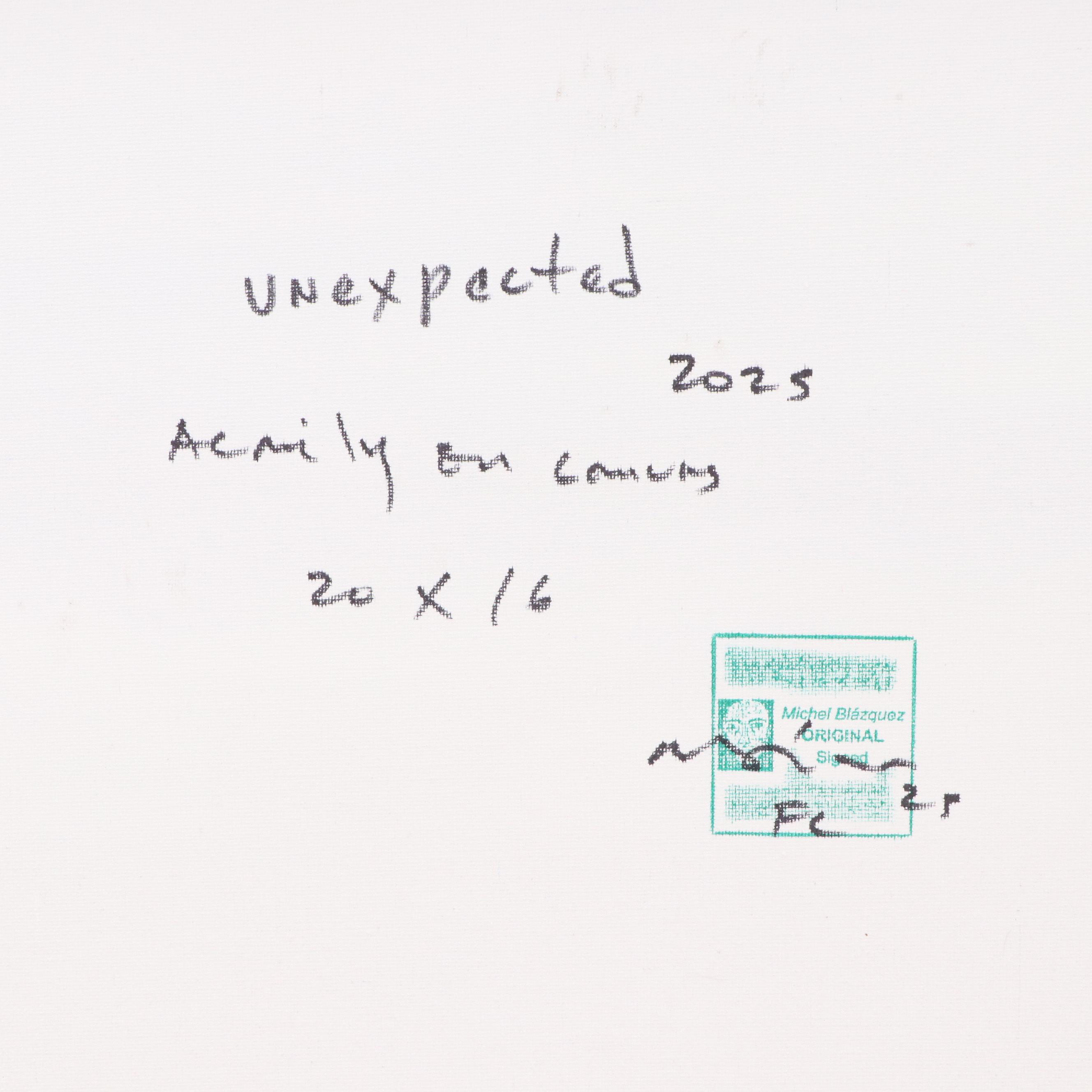 Michel Blázquez Surrealist Acrylic Painting "Unexpected," 2025