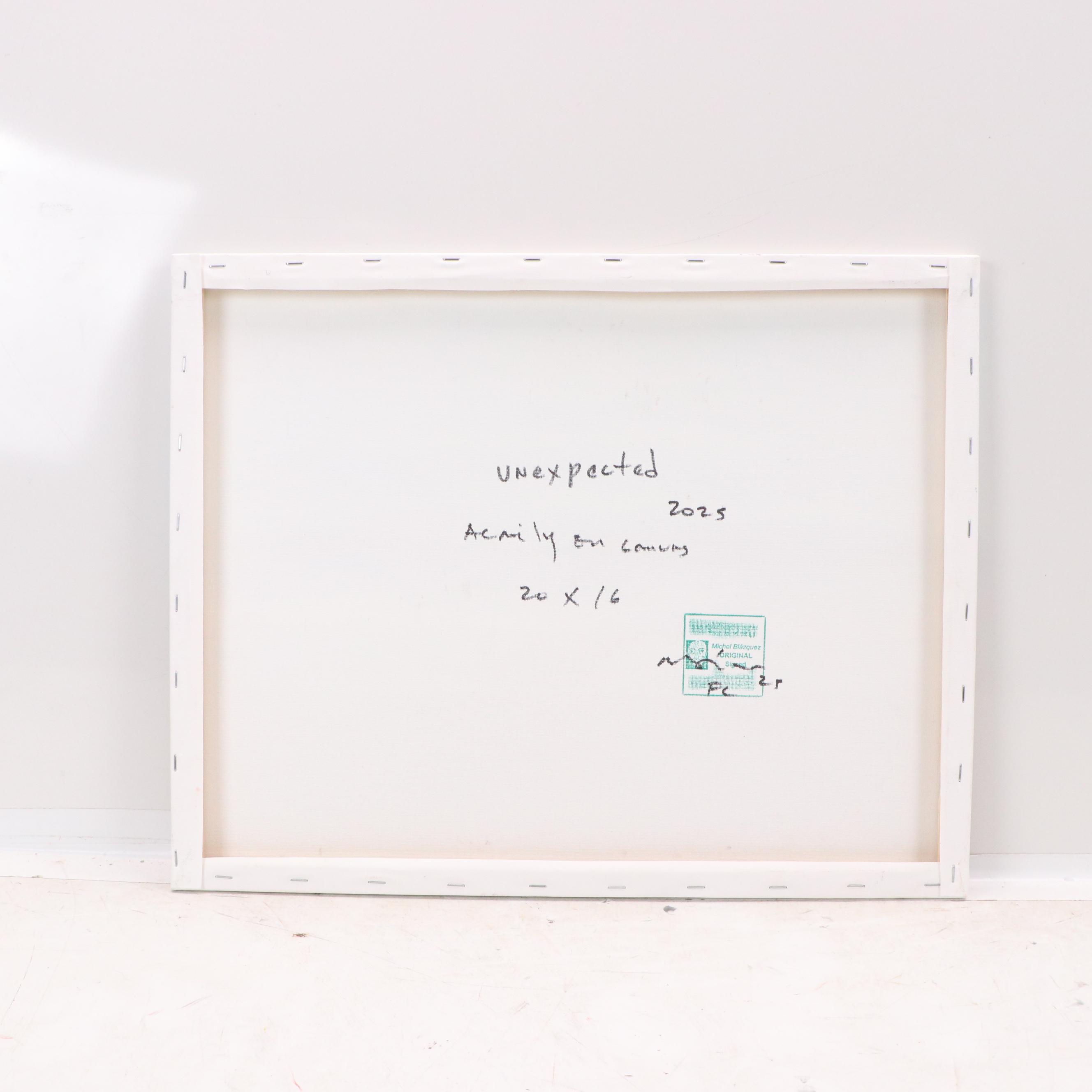 Michel Blázquez Surrealist Acrylic Painting "Unexpected," 2025