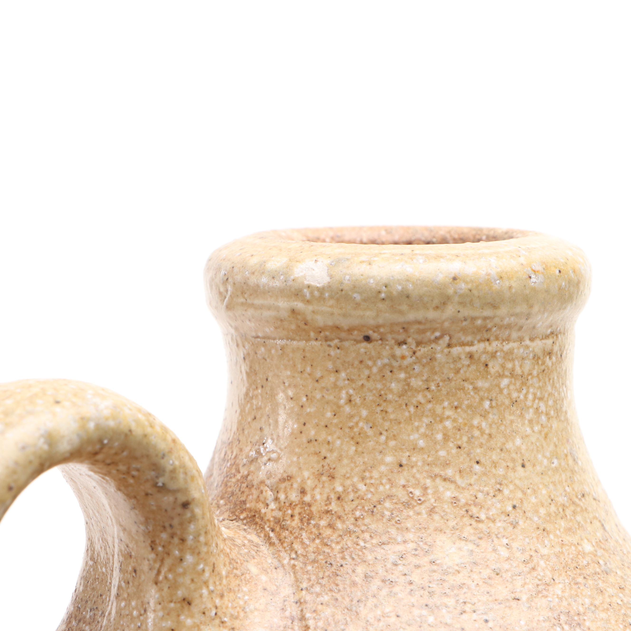 Eldreth Pottery Stoneware Crock and R. Tucker Jug with Freehand Cobalt Designs