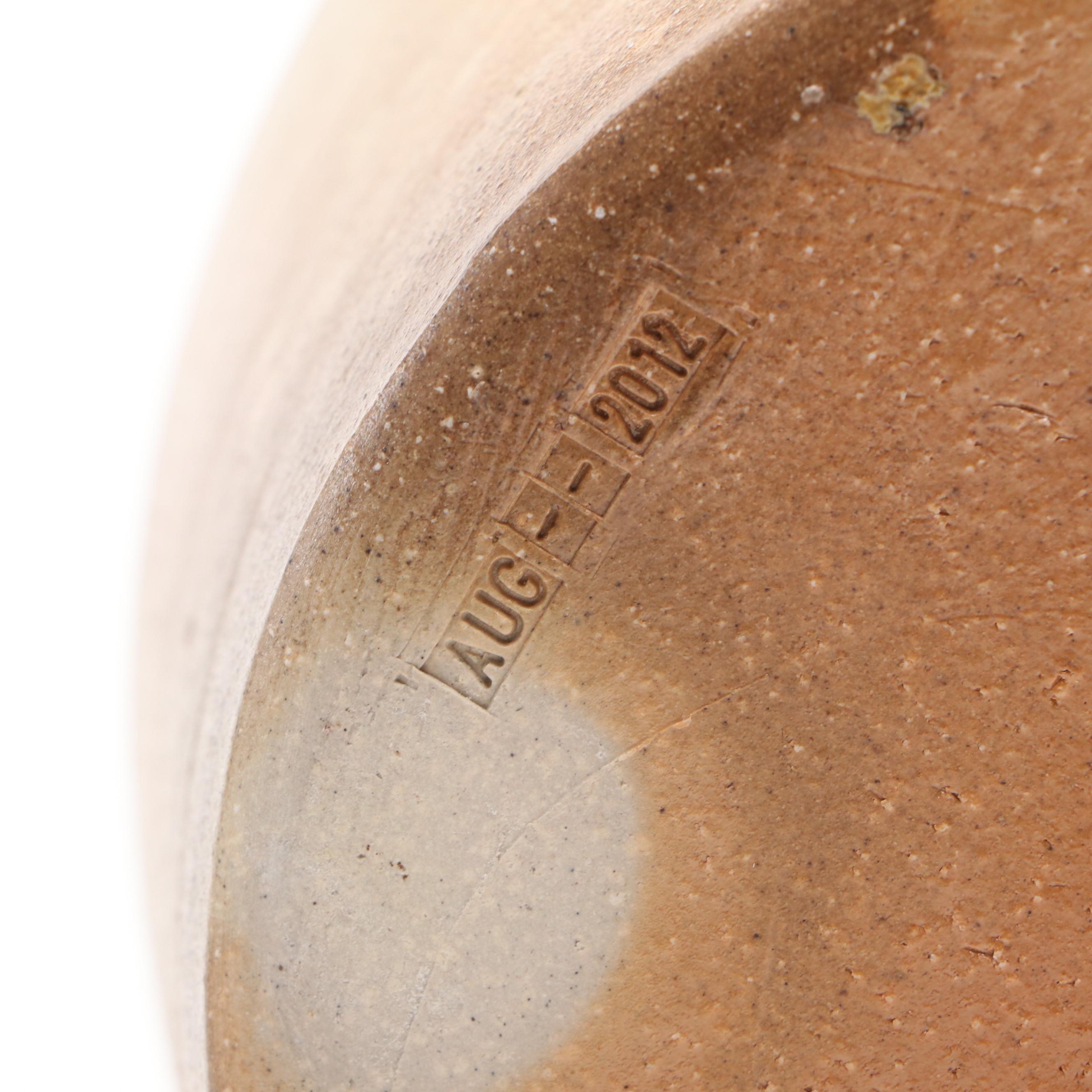 Eldreth Pottery Stoneware Crock and R. Tucker Jug with Freehand Cobalt Designs