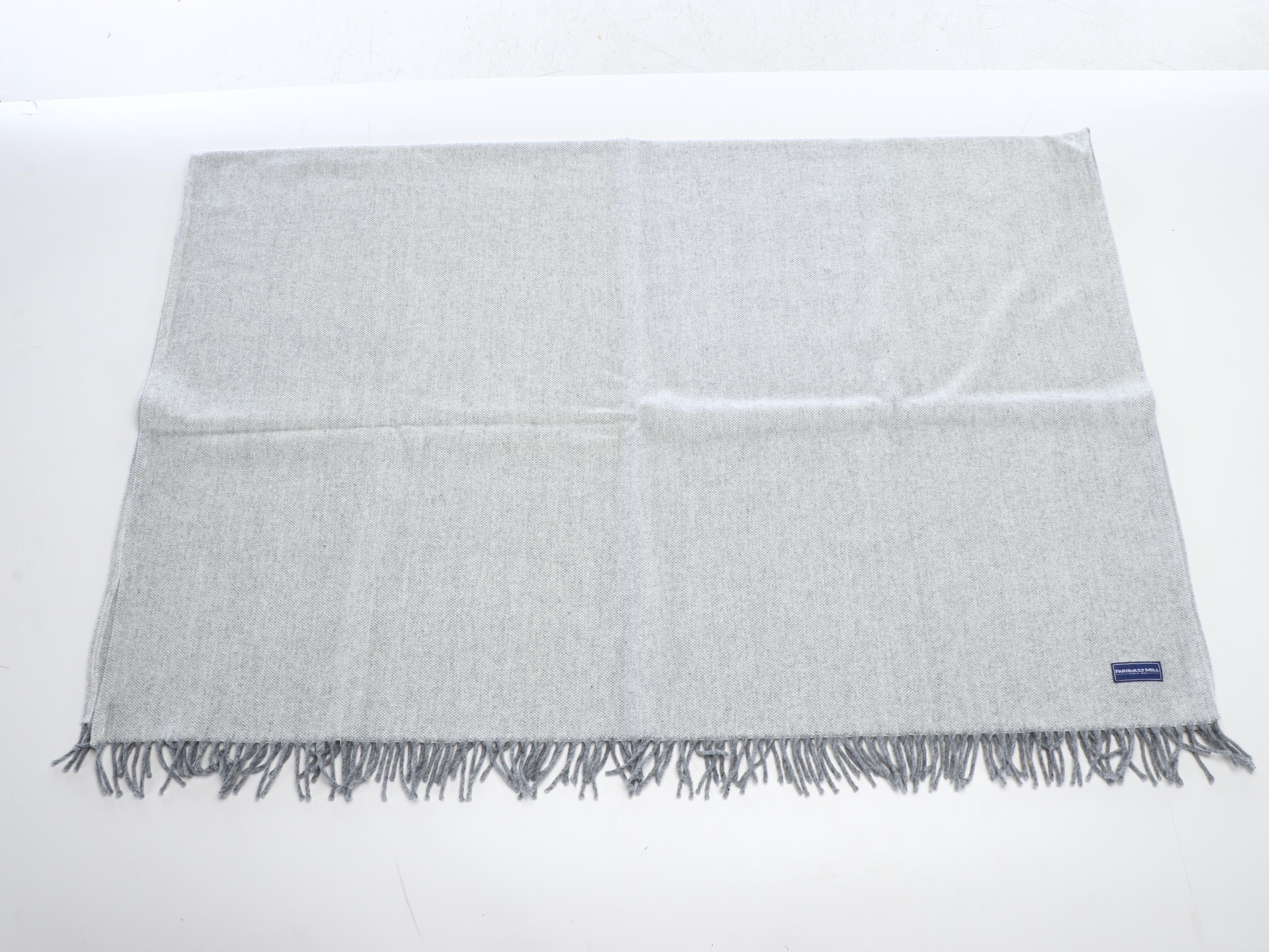 Needlepoint Cotton Throw Pillows with Faribault and Lands' End Throw Blankets