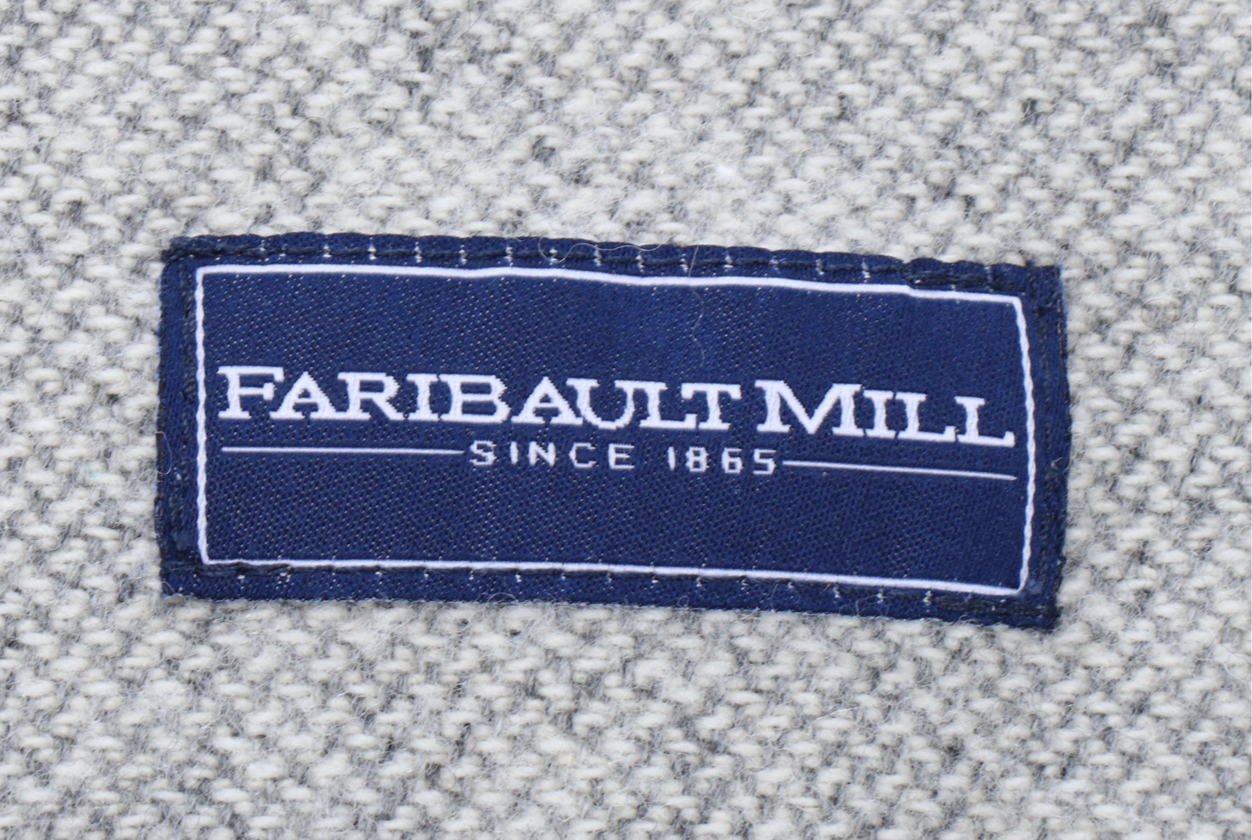 Needlepoint Cotton Throw Pillows with Faribault and Lands' End Throw Blankets