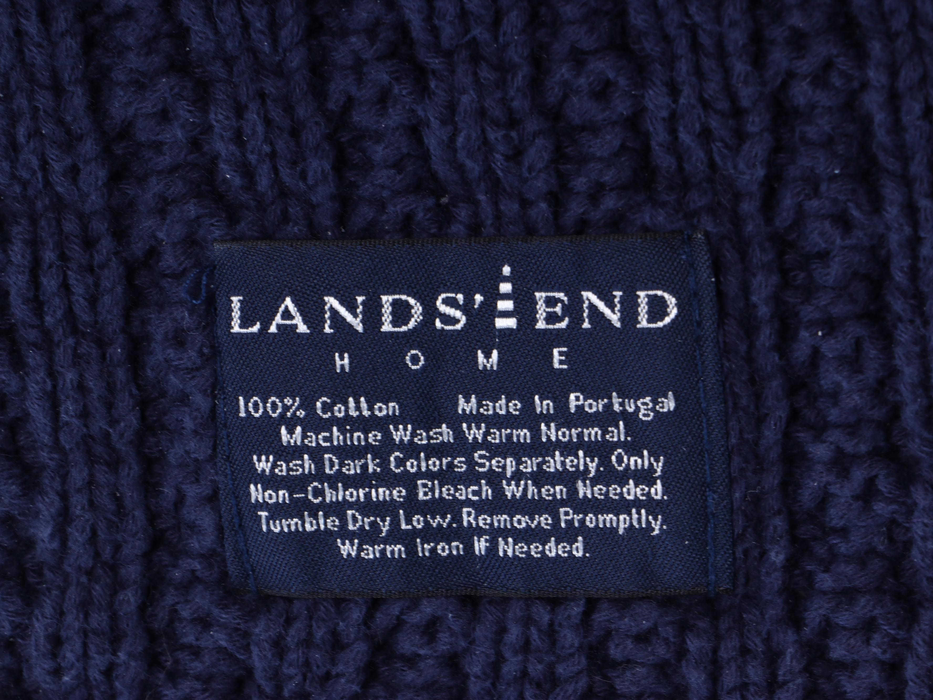 Needlepoint Cotton Throw Pillows with Faribault and Lands' End Throw Blankets