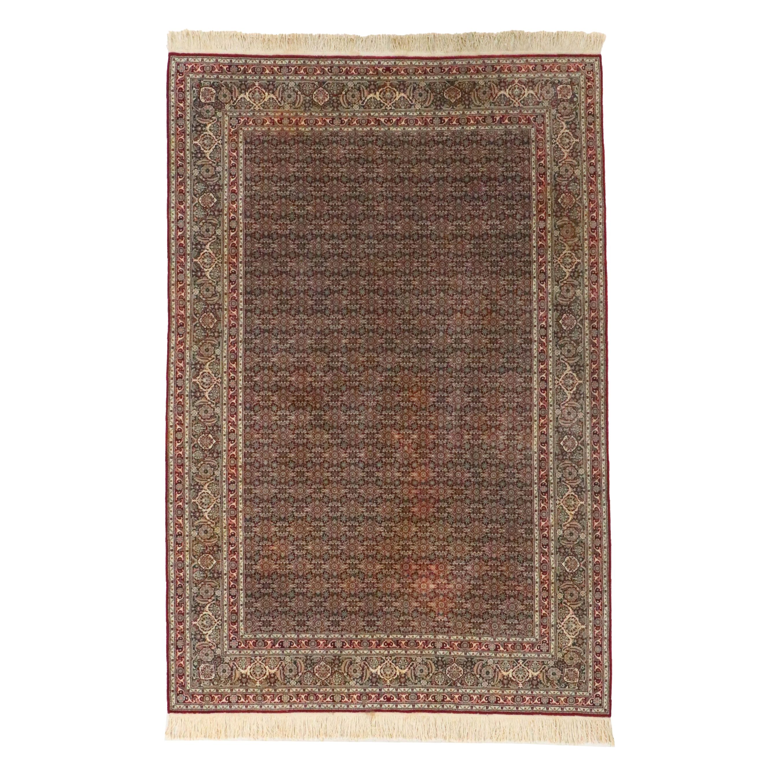 6'1 x 9'8 Hand-Knotted Persian Veramin Area Rug