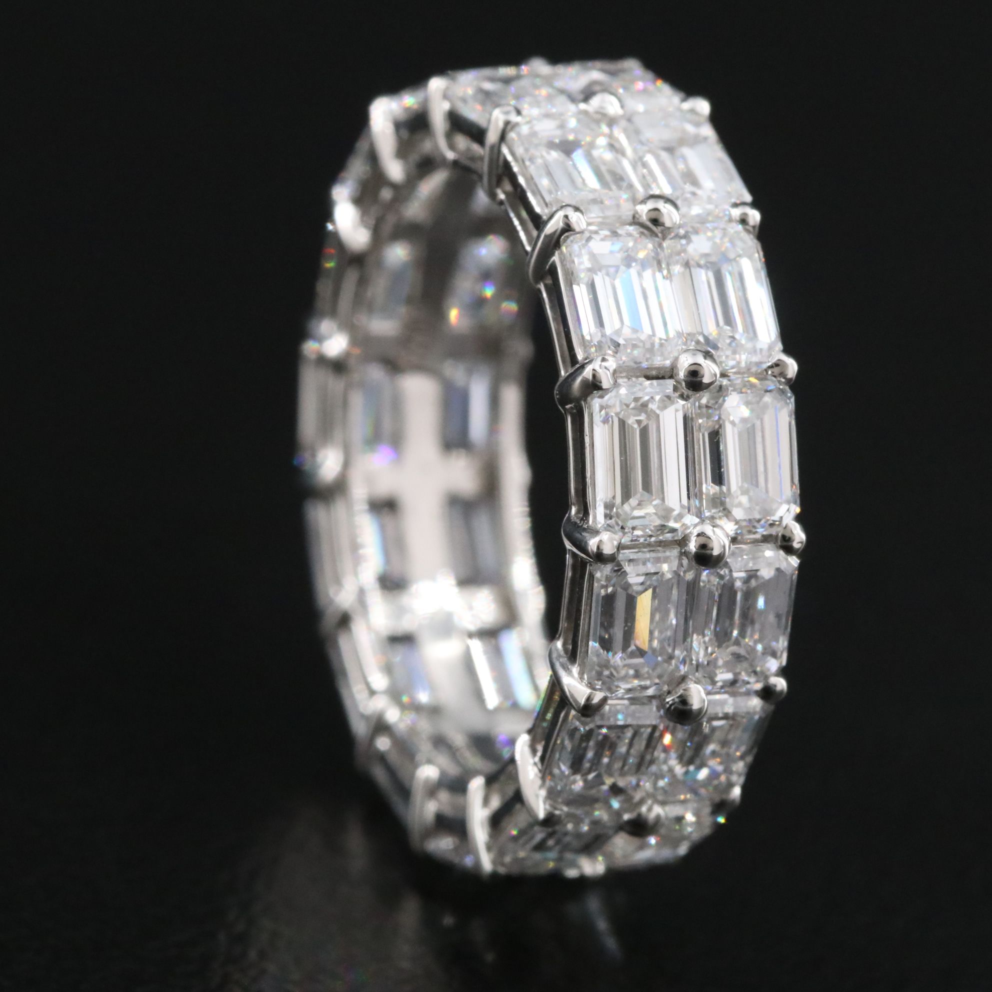 Platinum 8.15 CTW Lab Grown Diamond Double Row Eternity Band