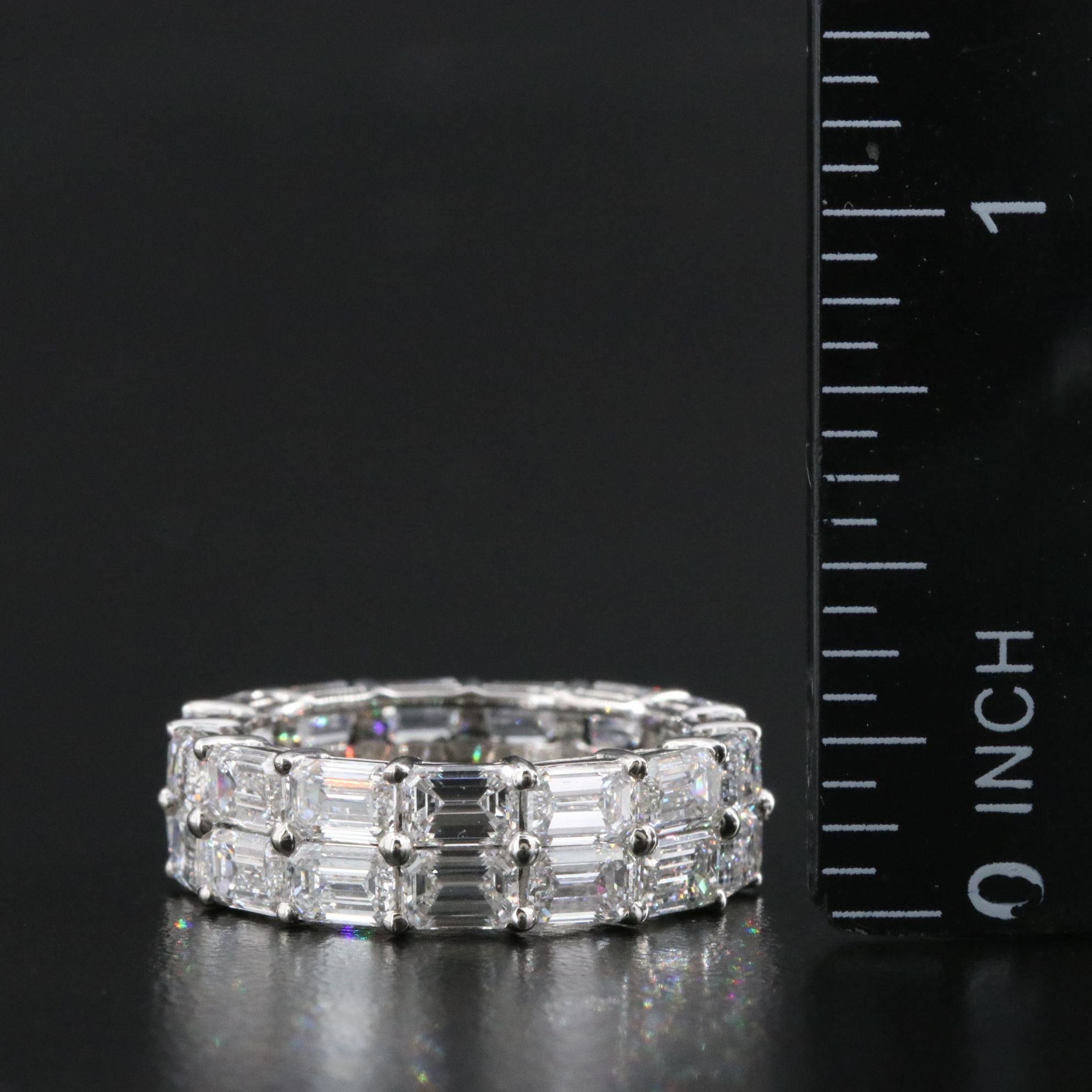 Platinum 8.15 CTW Lab Grown Diamond Double Row Eternity Band