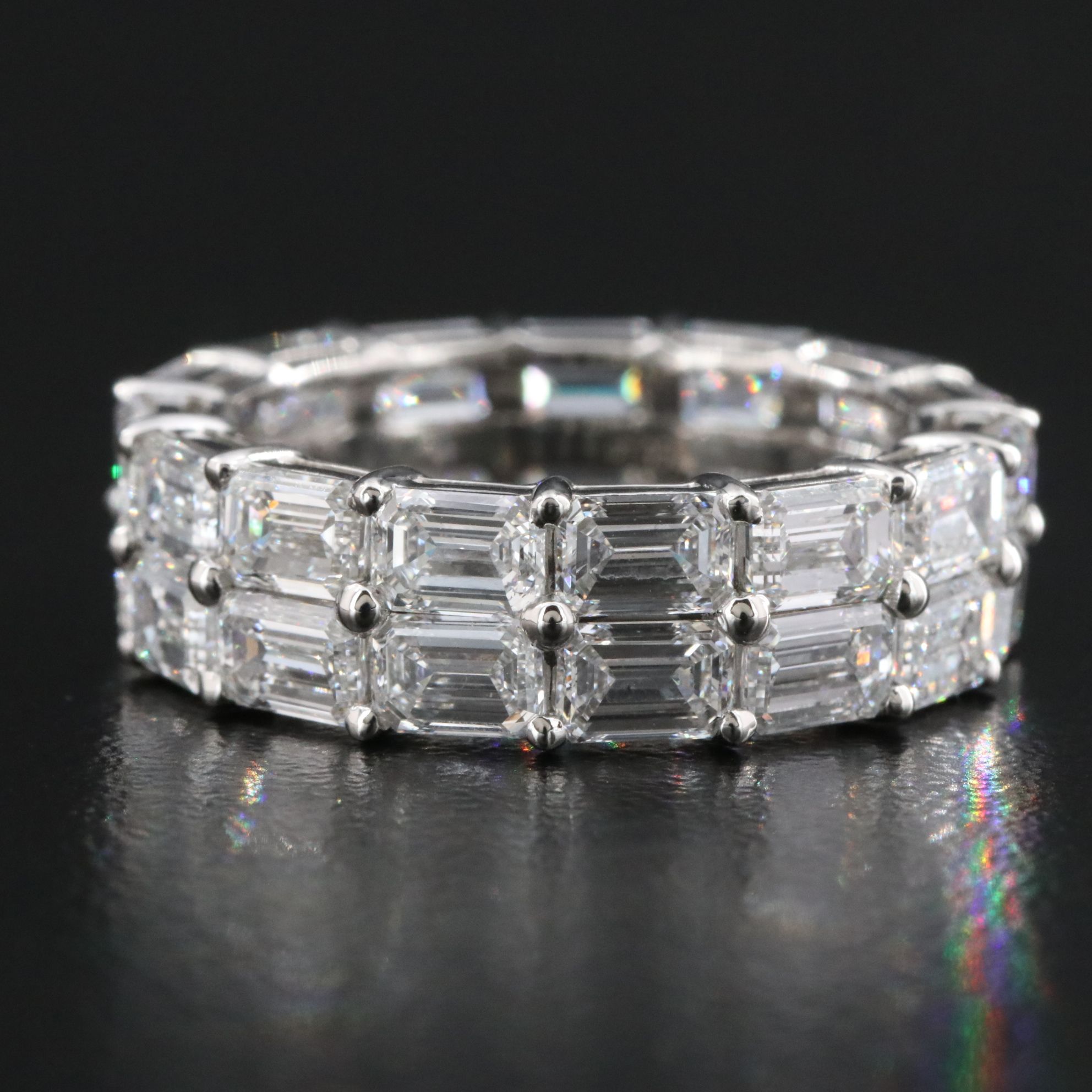 Platinum 8.15 CTW Lab Grown Diamond Double Row Eternity Band