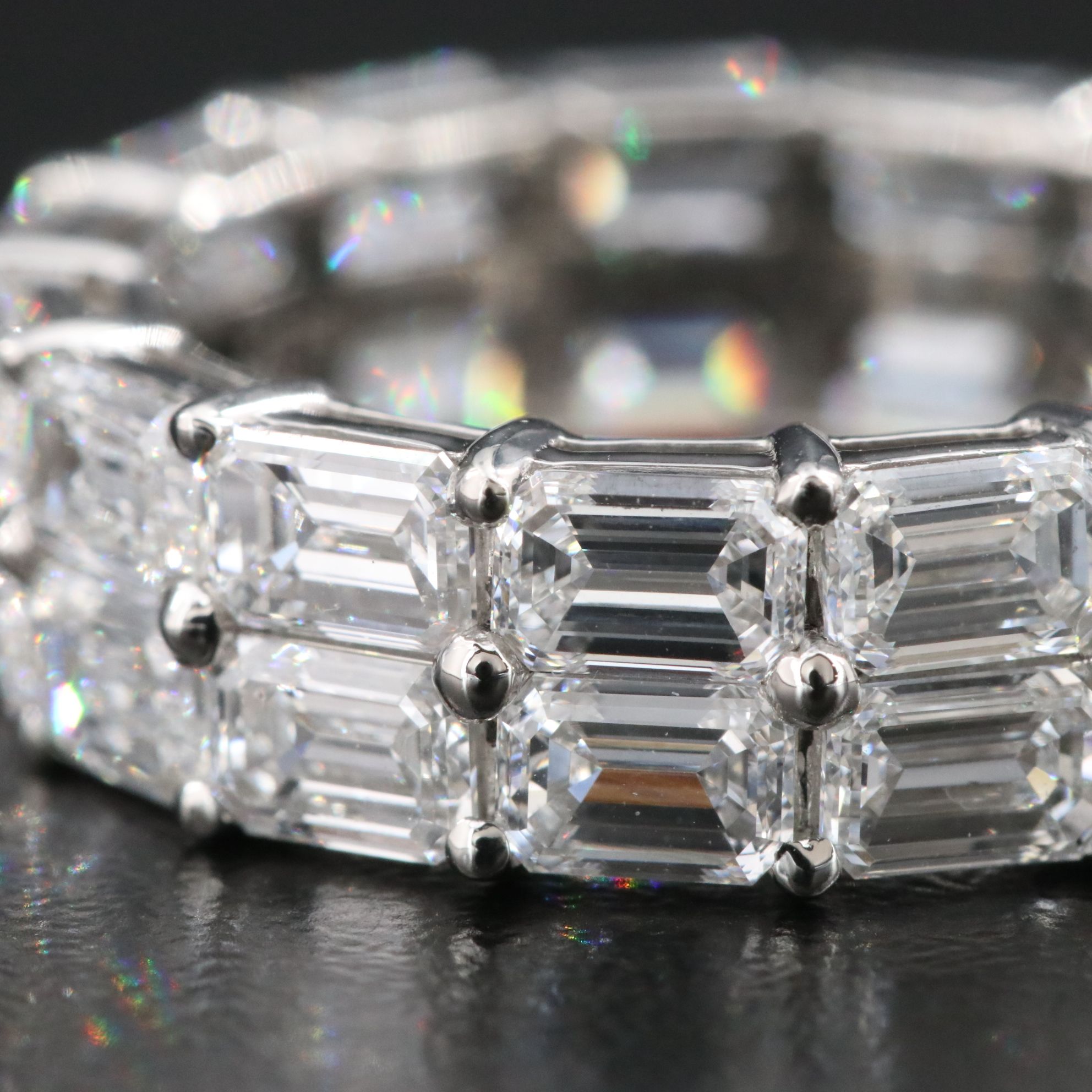 Platinum 8.15 CTW Lab Grown Diamond Double Row Eternity Band