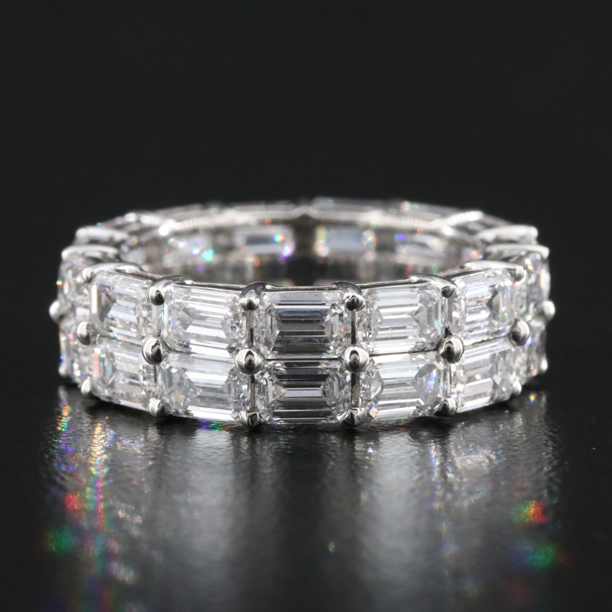 Platinum 8.15 CTW Lab Grown Diamond Double Row Eternity Band
