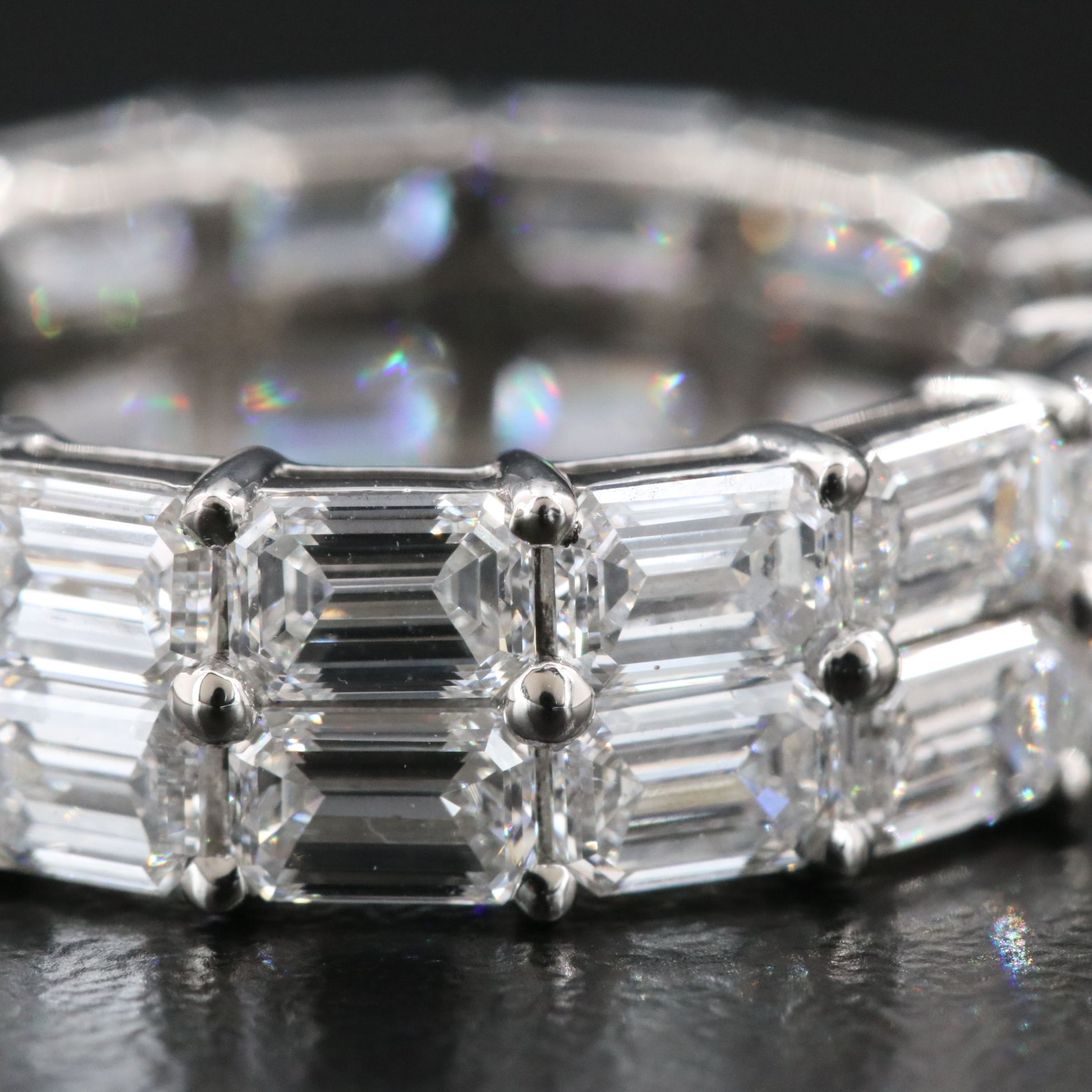 Platinum 8.15 CTW Lab Grown Diamond Double Row Eternity Band