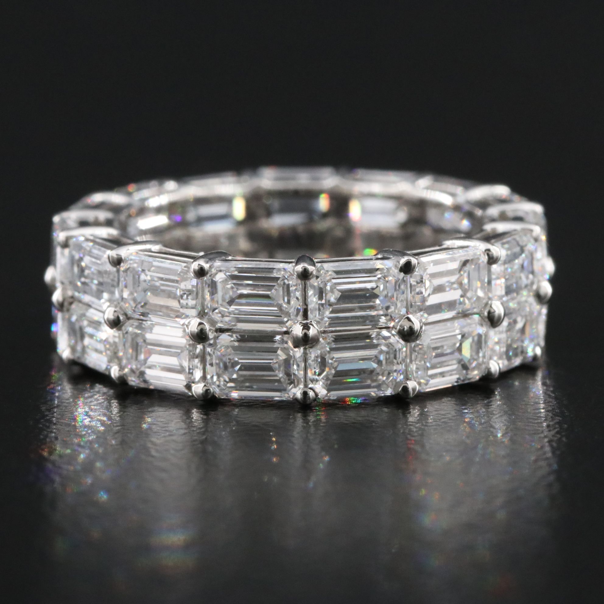 Platinum 8.15 CTW Lab Grown Diamond Double Row Eternity Band