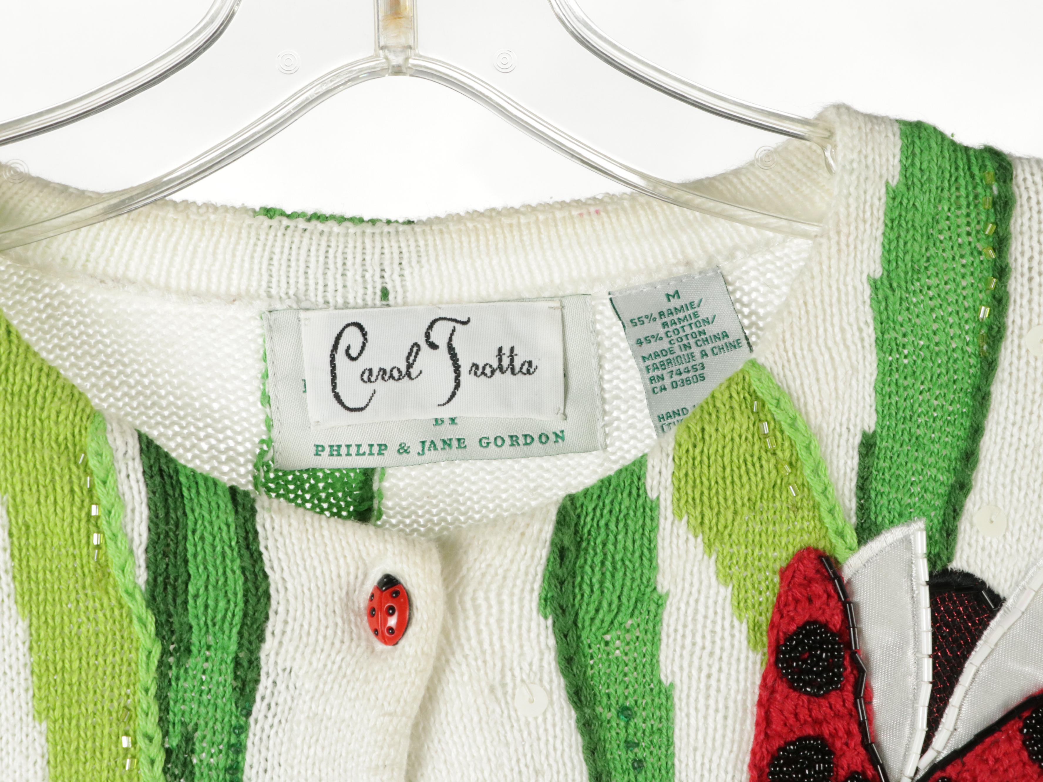 Ladybug Embellished, Embroidered Giraffe and Halloween-Themed Cardigan Sweaters