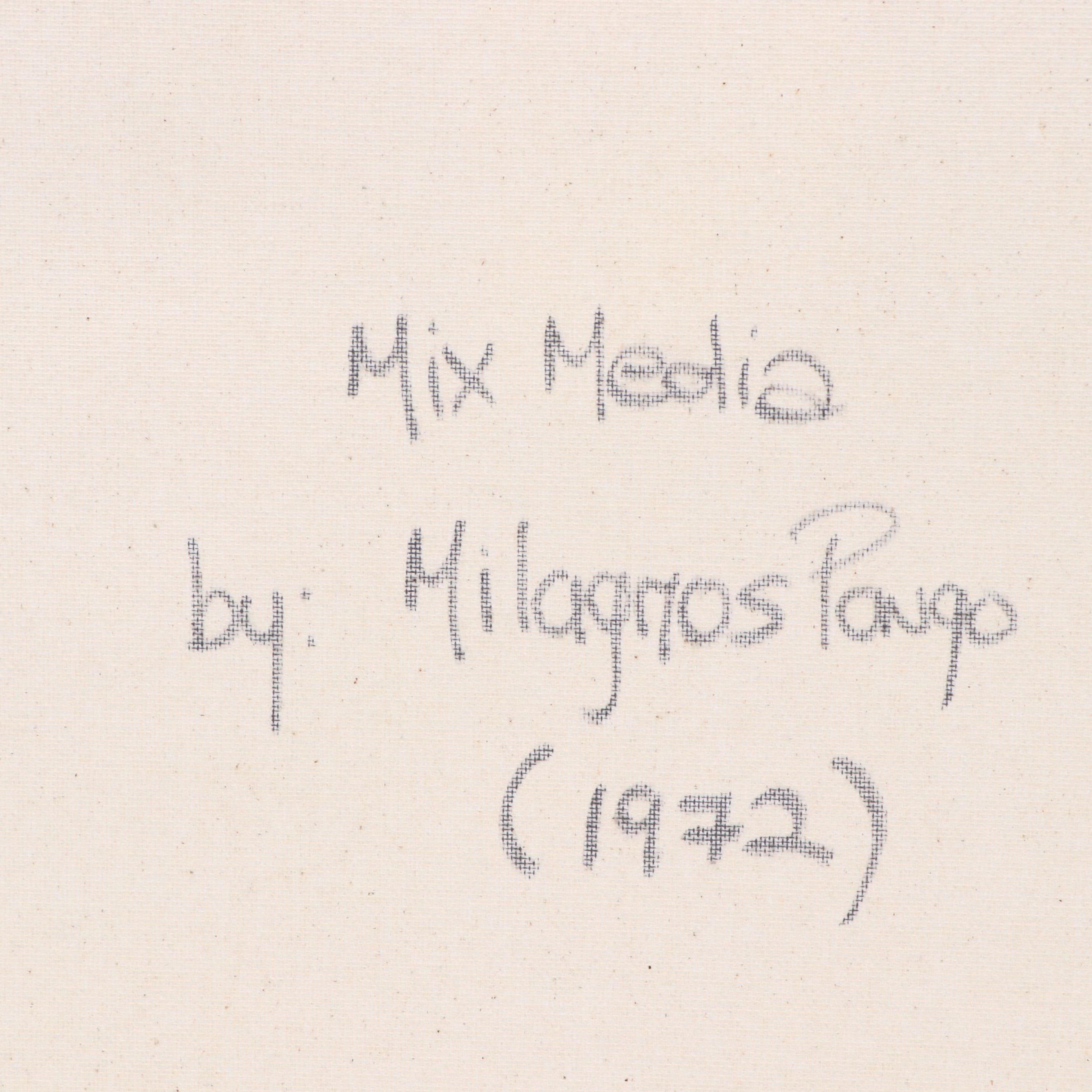 Milagros Pongo Abstract Mixed Media Painting, 21st Century