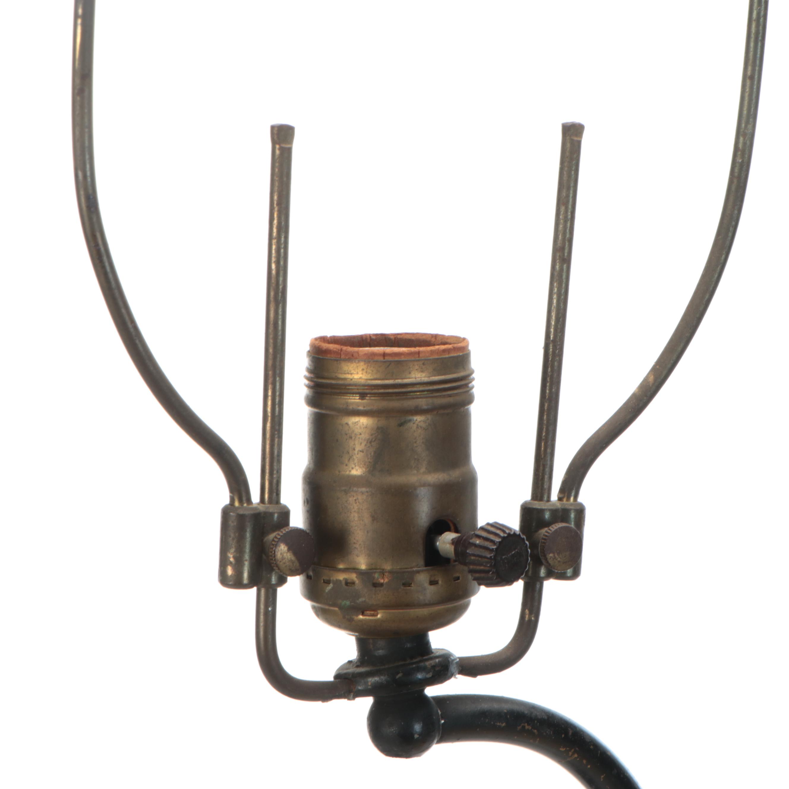 Brutalist Style Handcrafted Metal Rooster Table Lamp with Concertina Pleat Shade