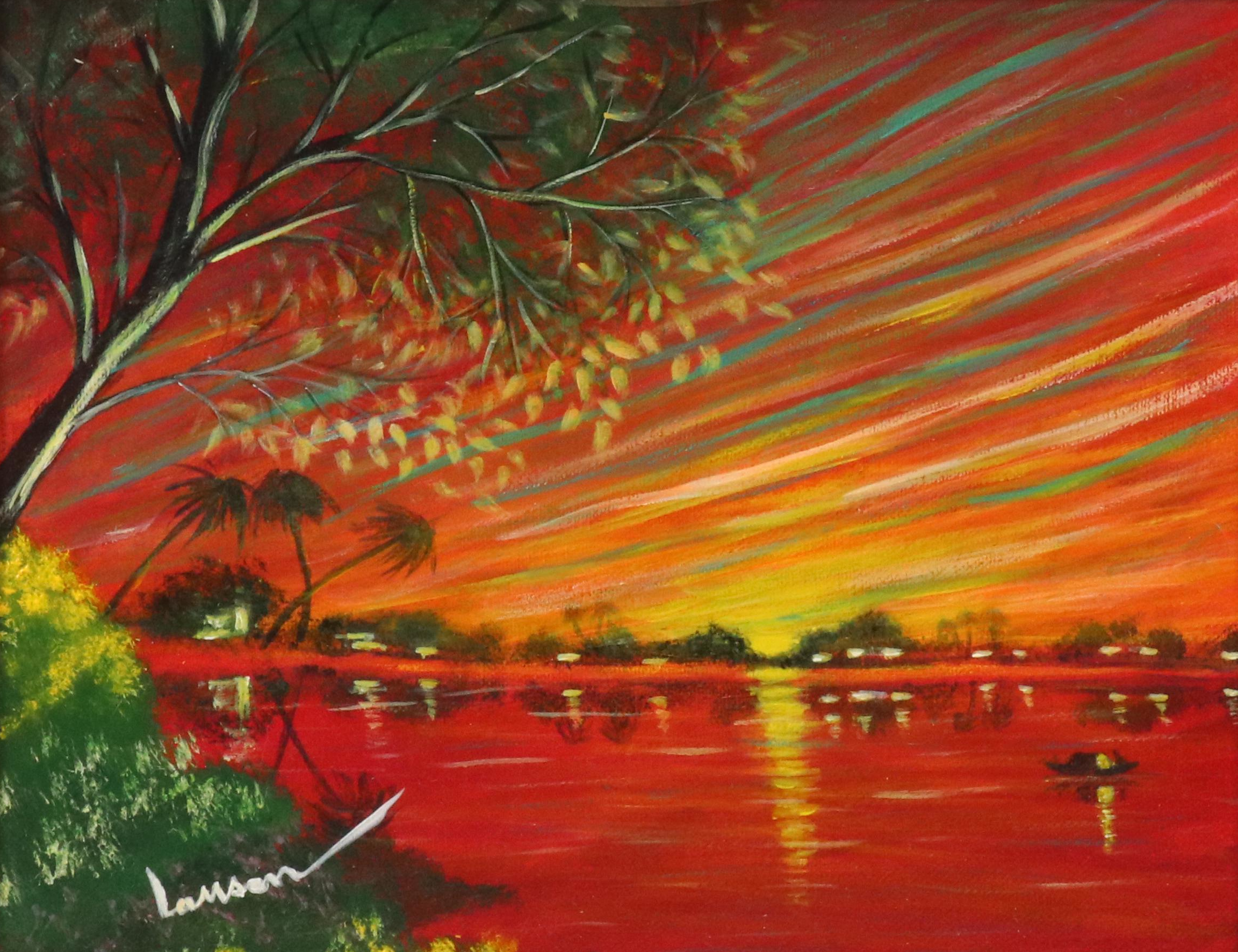 Lanson Sunset Acrylic Painting