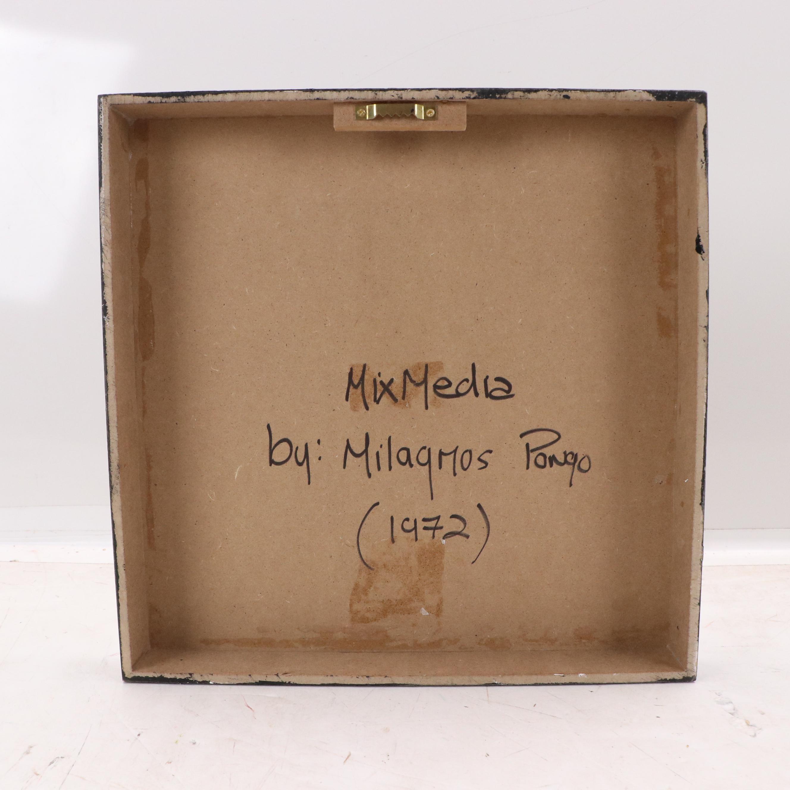 Milagros Pongo Abstract Mixed Media Painting, 21st Century