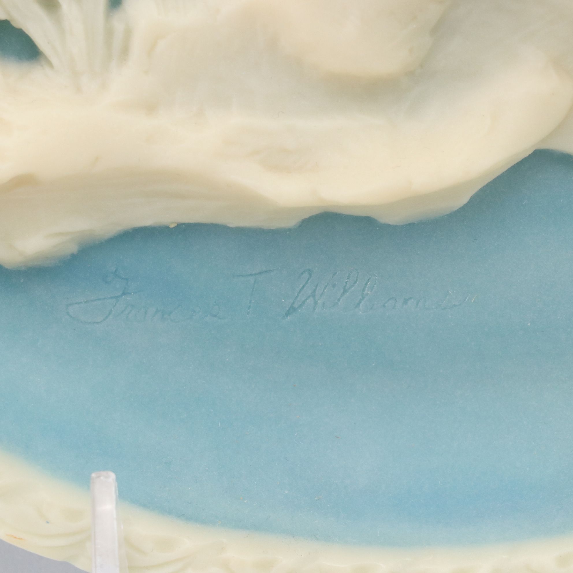 Signed Frances Taylor Williams Incolay Plate & Jewelry Box