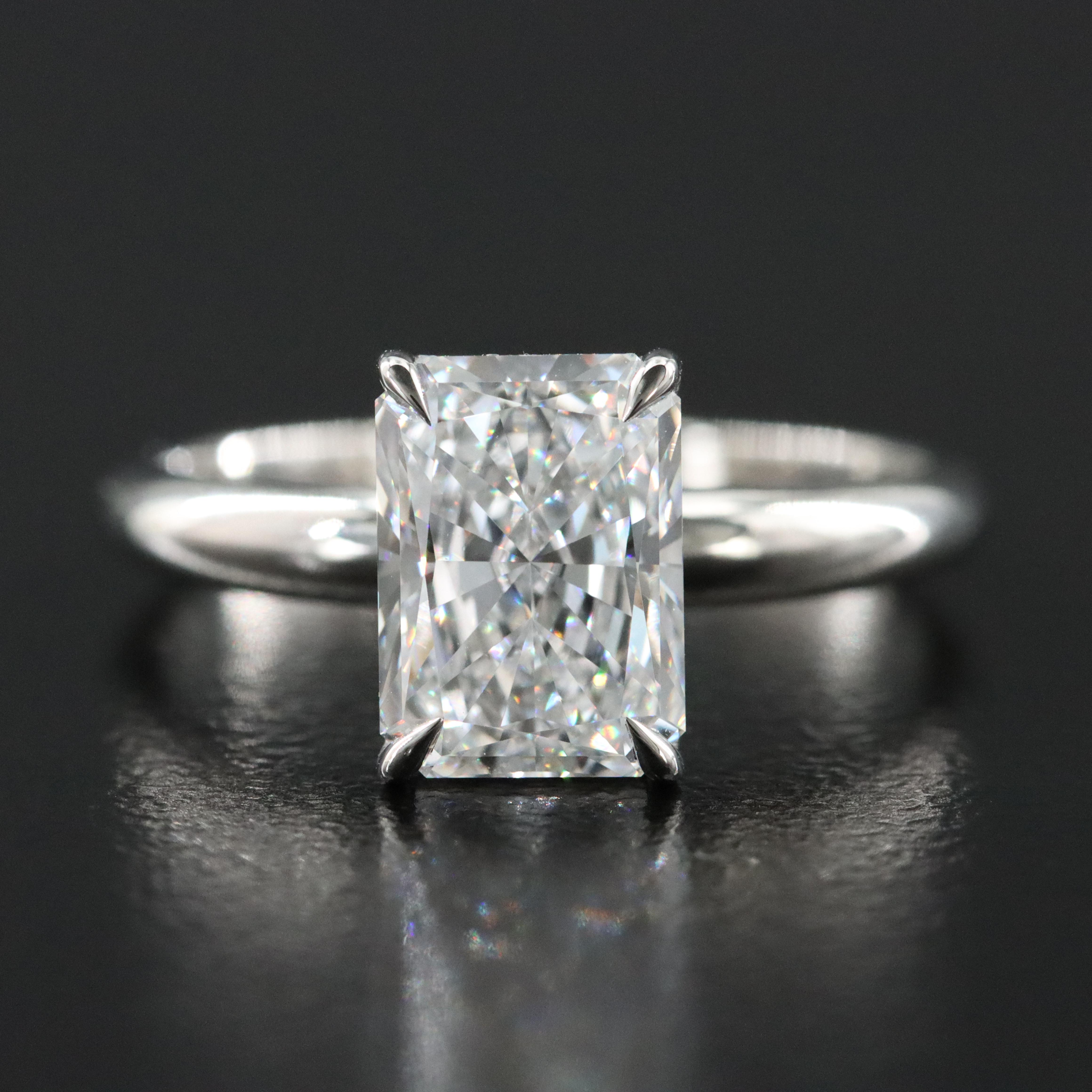 Platinum 2.19 CT Lab Grown Diamond Solitaire Ring with IGI Report