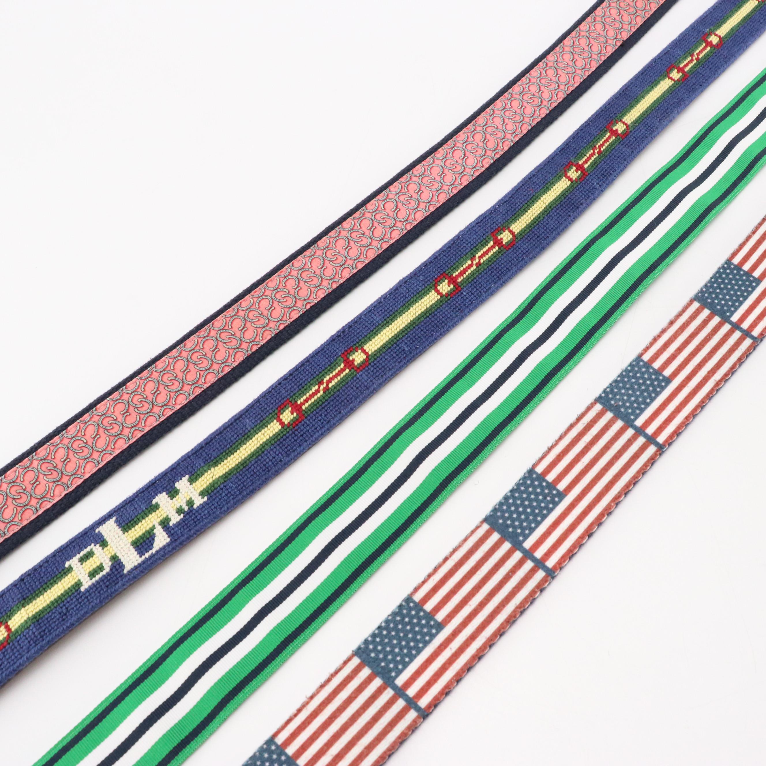 Men's Polo Ralph Lauren, Vineyard Vines, American Eagle & Other Patterned Belts