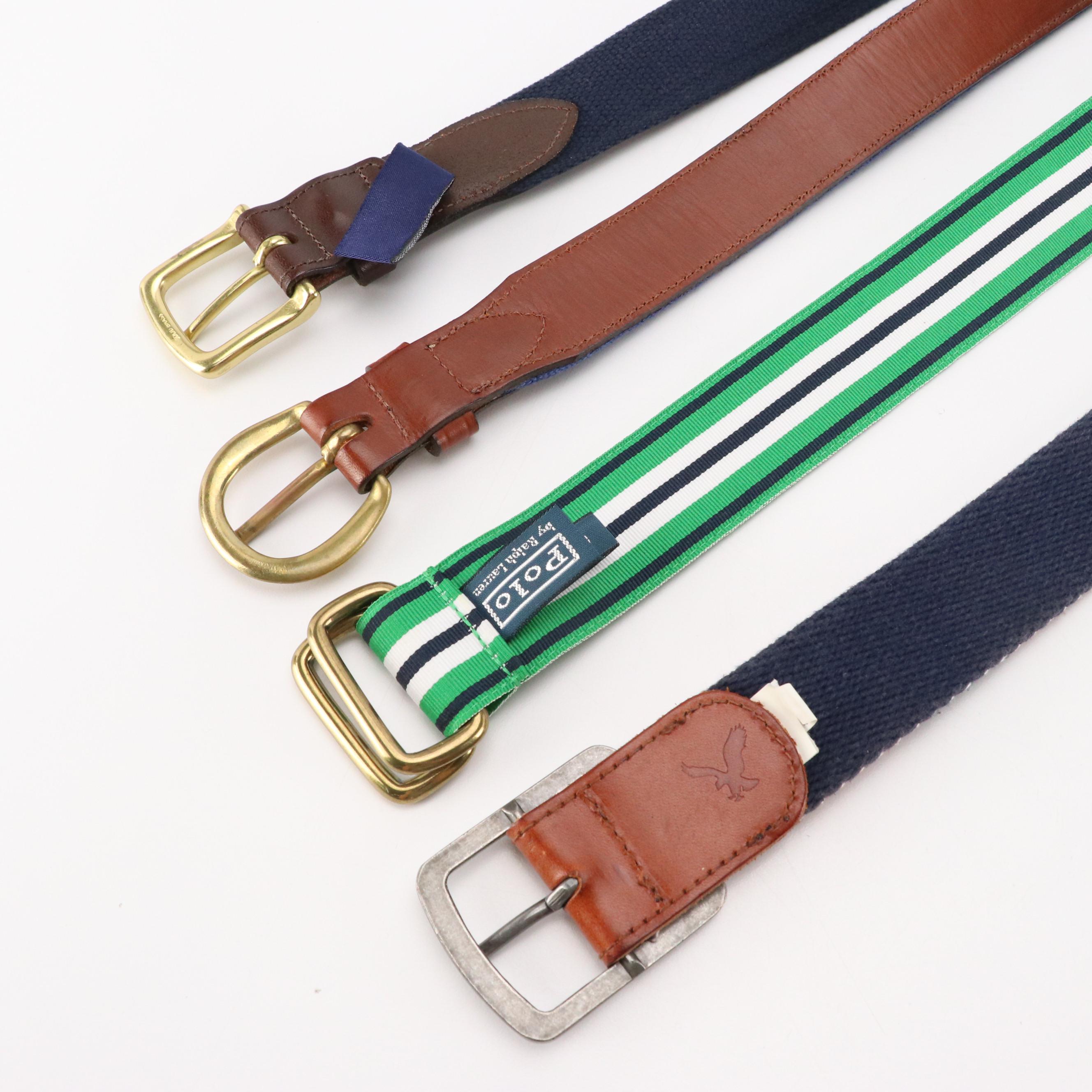 Men's Polo Ralph Lauren, Vineyard Vines, American Eagle & Other Patterned Belts