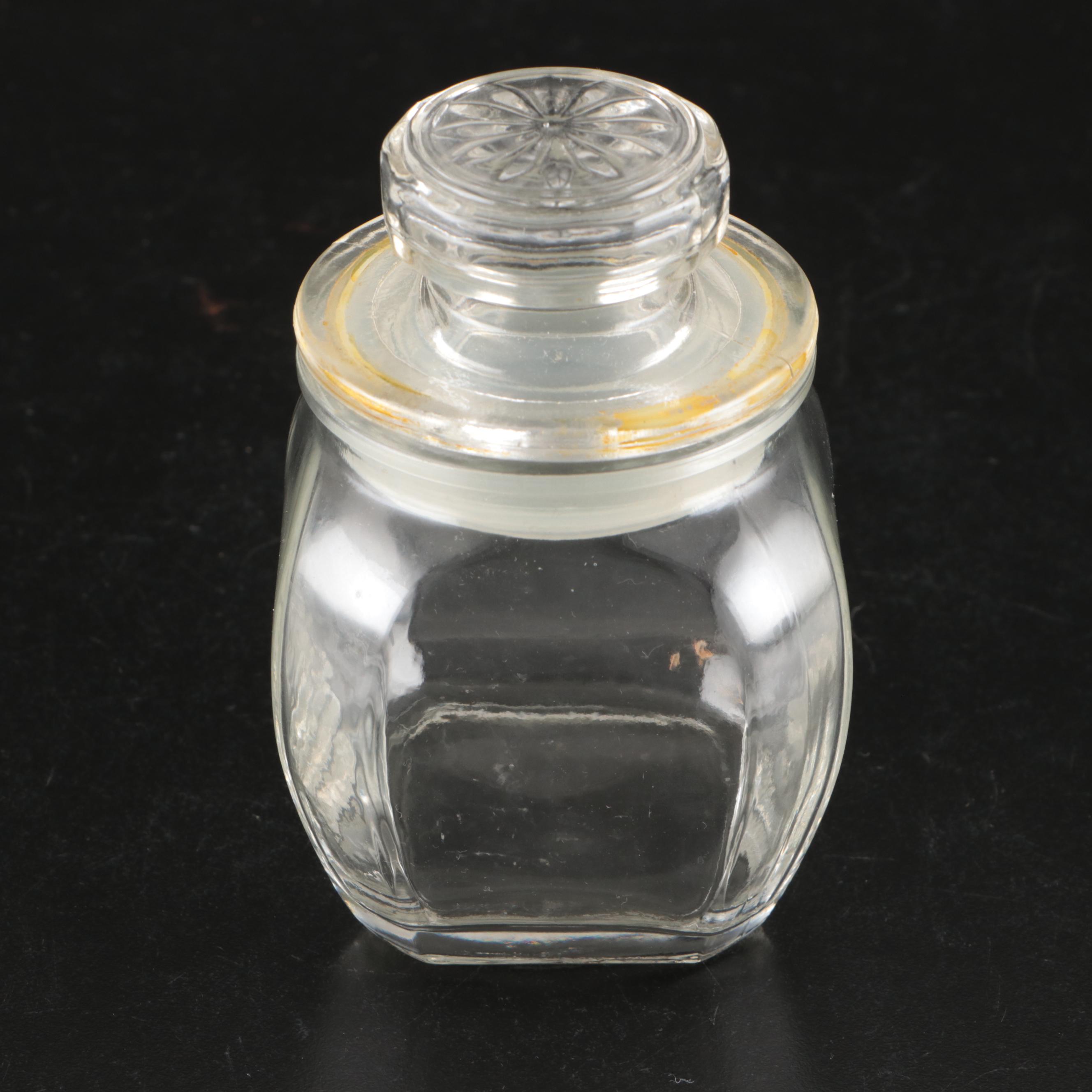 Vintage Glass Apothecary Jars with Other Lidded Glass Storage Jars