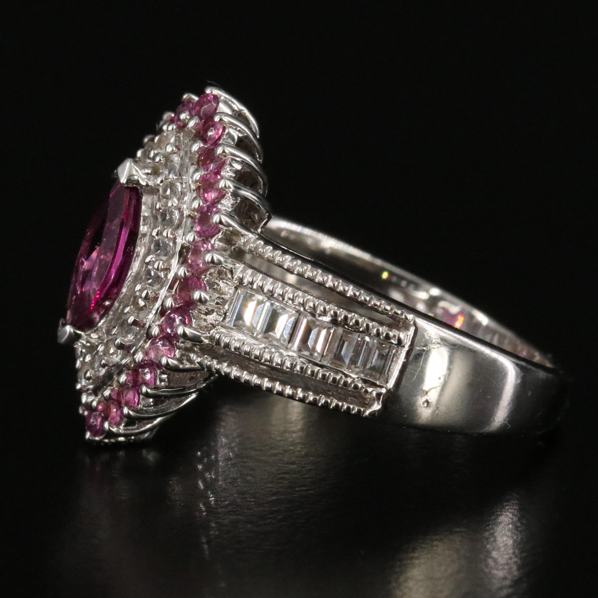 Sterling Garnet and White Sapphire Ring