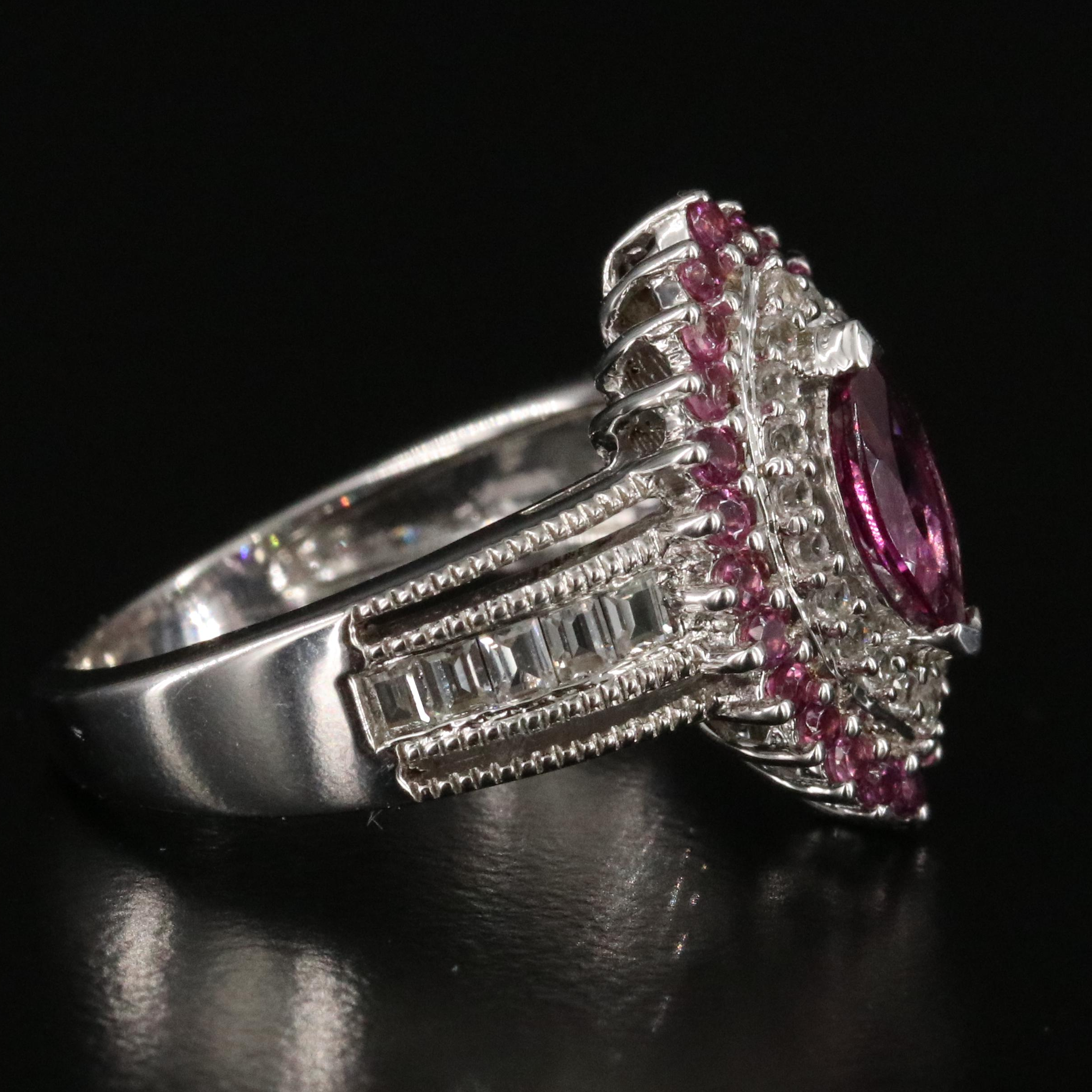 Sterling Garnet and White Sapphire Ring