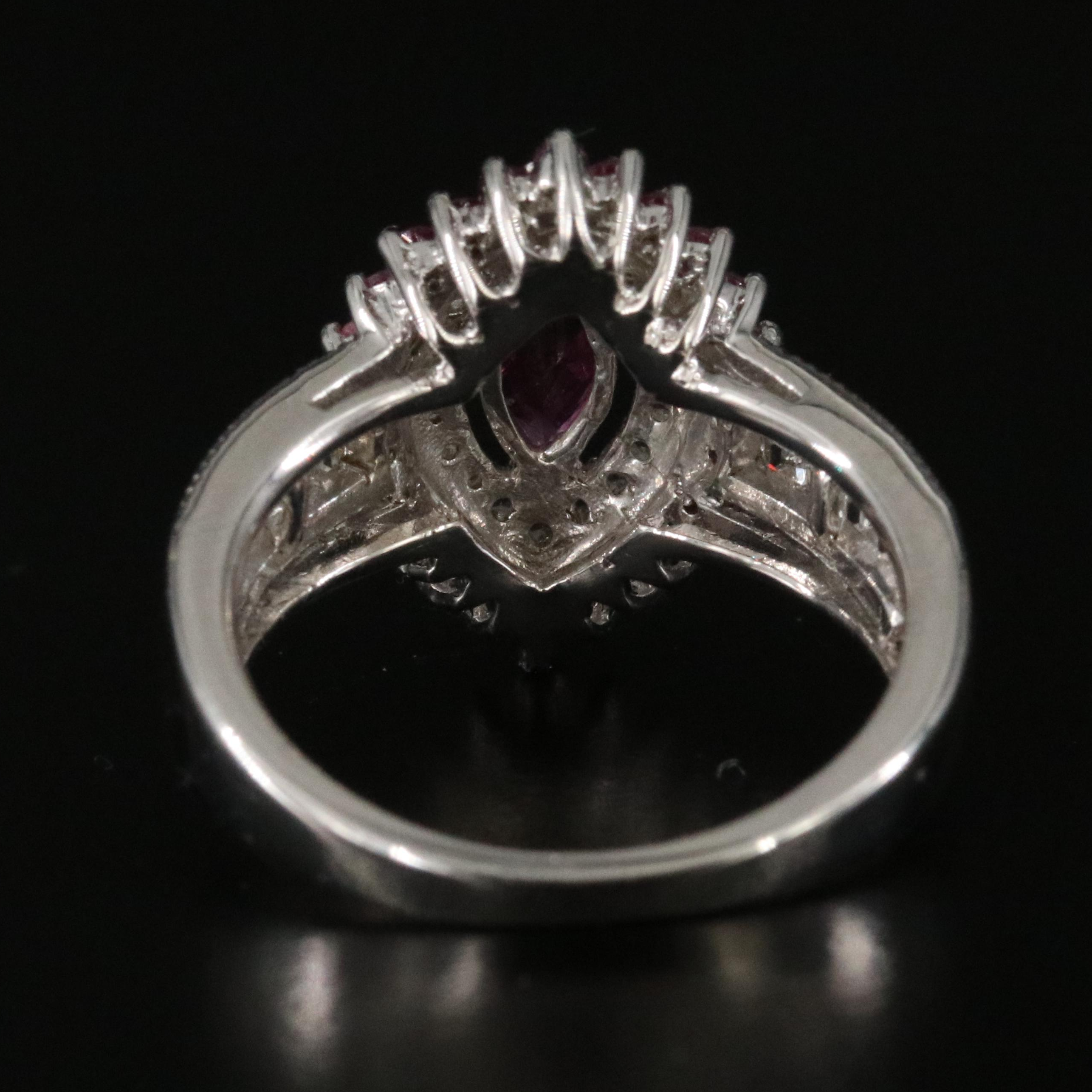 Sterling Garnet and White Sapphire Ring