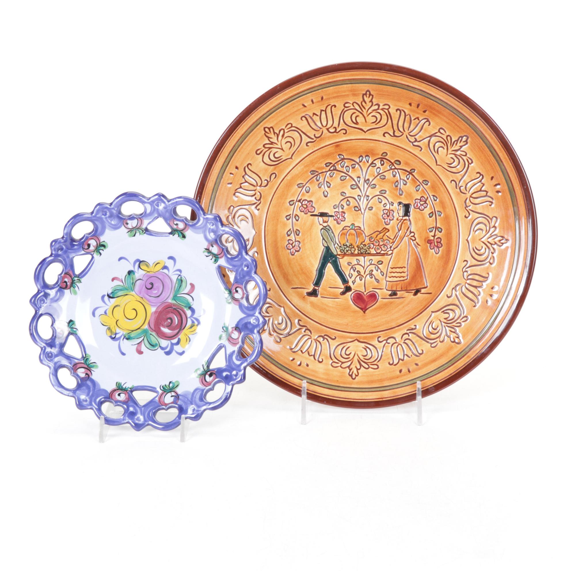 Hand-Painted Portuguese Lattice Plate & More