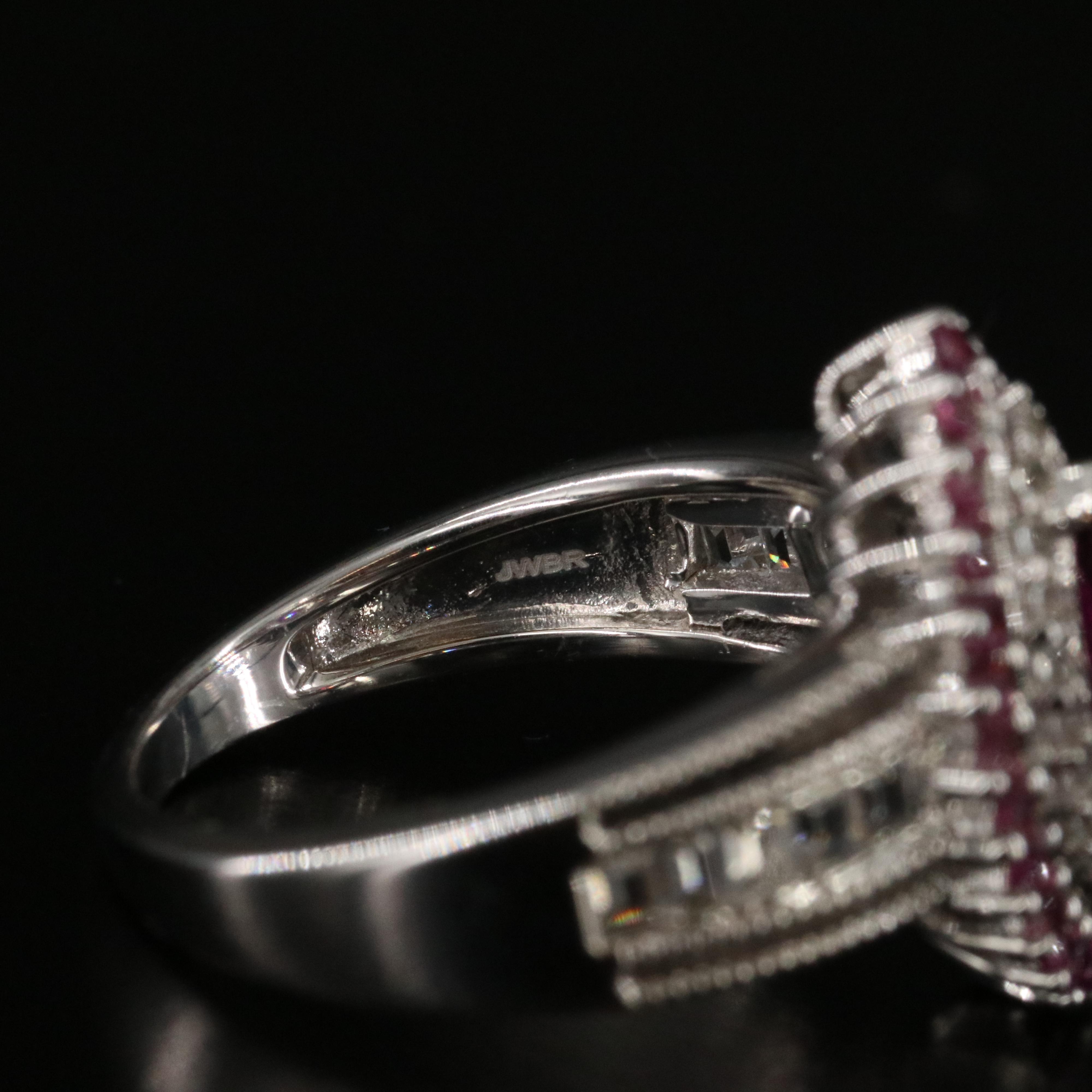 Sterling Garnet and White Sapphire Ring