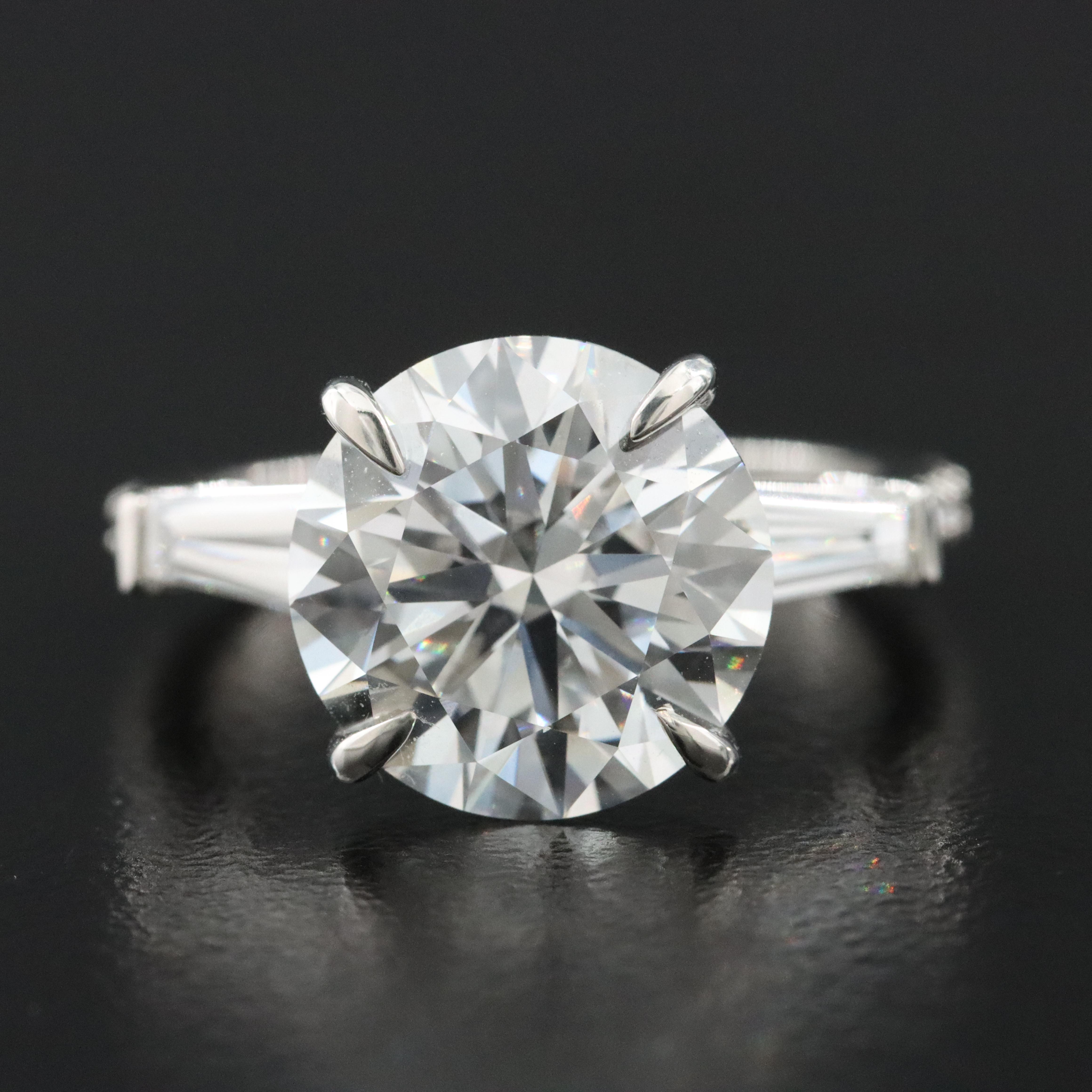 Platinum 5.89 CTW Lab Grown Diamond Ring with IGI Report