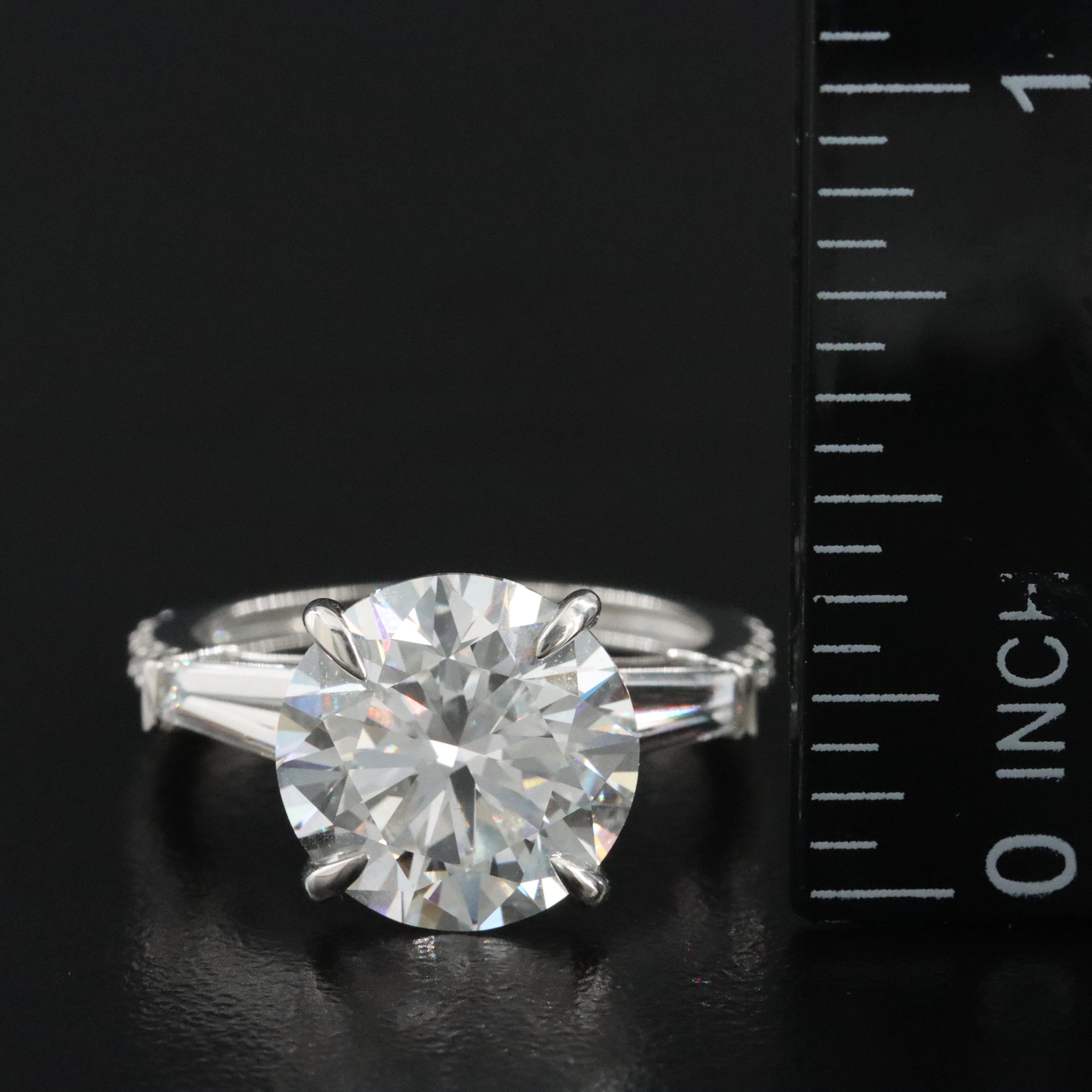 Platinum 5.89 CTW Lab Grown Diamond Ring with IGI Report