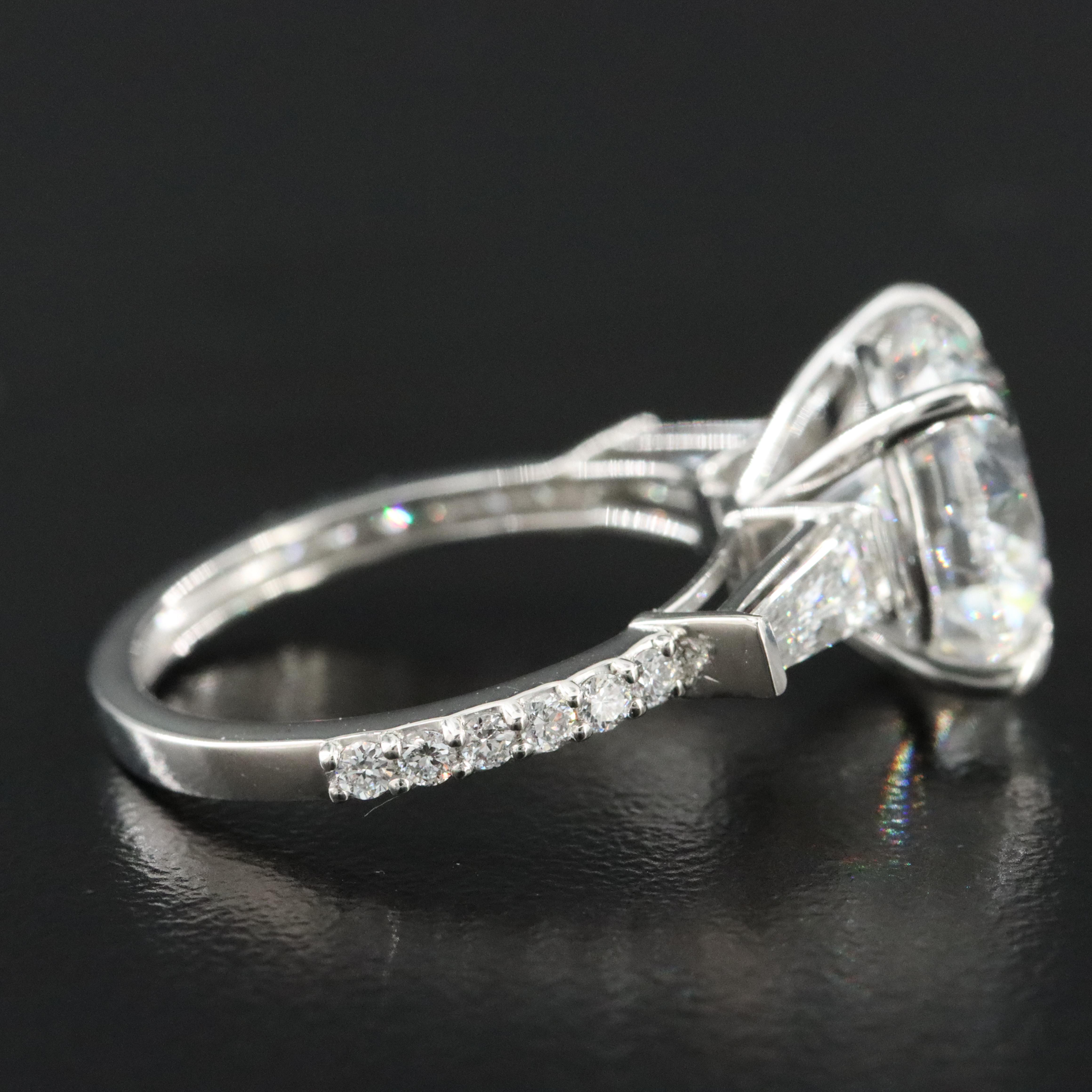 Platinum 5.89 CTW Lab Grown Diamond Ring with IGI Report