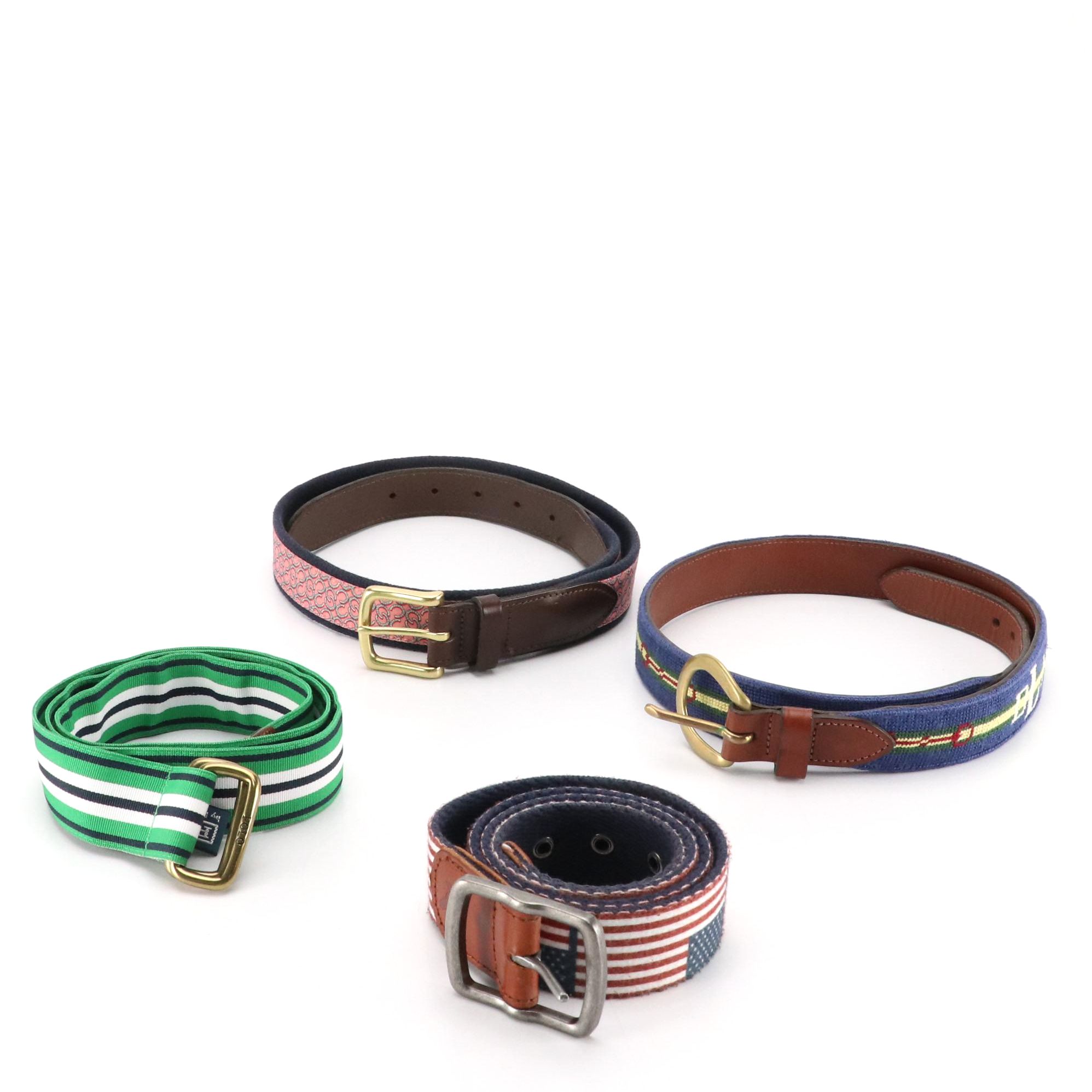 Men's Polo Ralph Lauren, Vineyard Vines, American Eagle & Other Patterned Belts