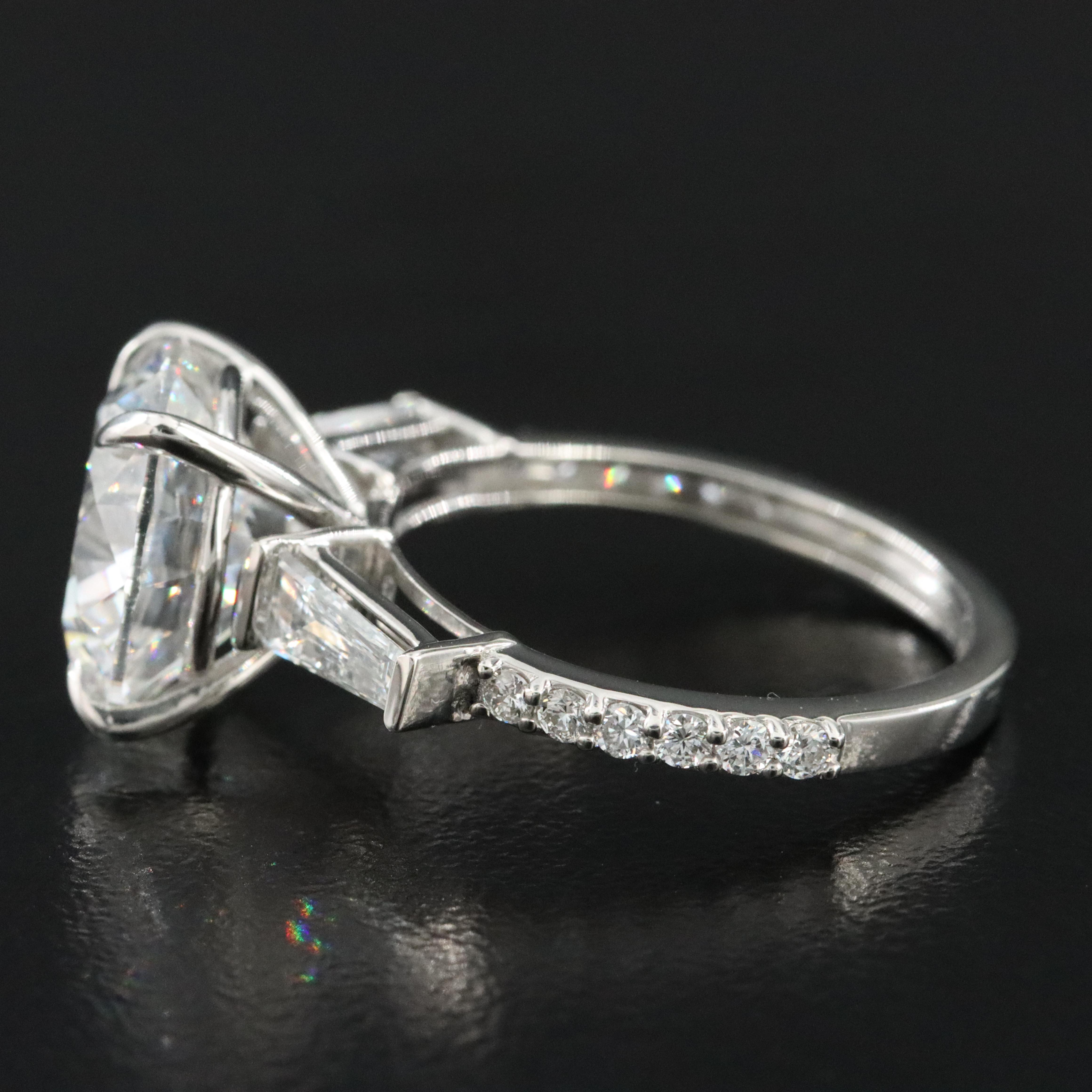 Platinum 5.89 CTW Lab Grown Diamond Ring with IGI Report