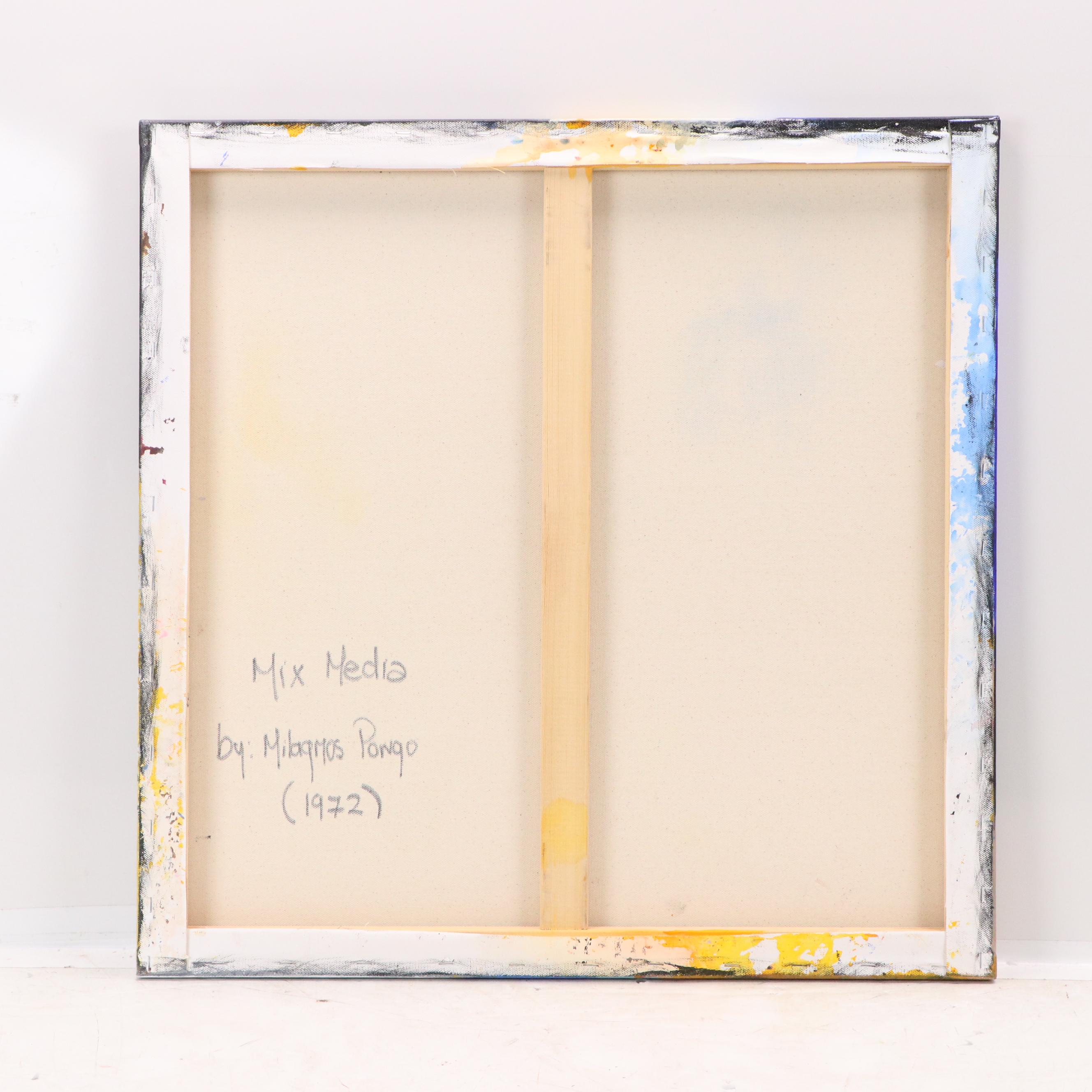 Milagros Pongo Abstract Mixed Media Painting, 21st Century