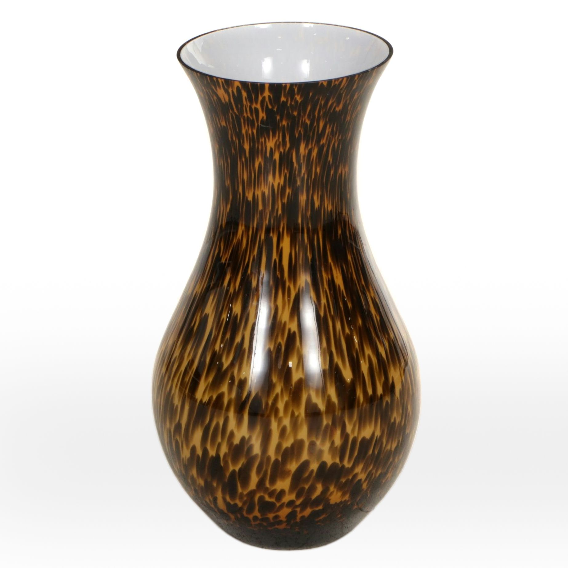 Faux Tortoise Shell Glass Floor Vase Converted to Lamp, 2005