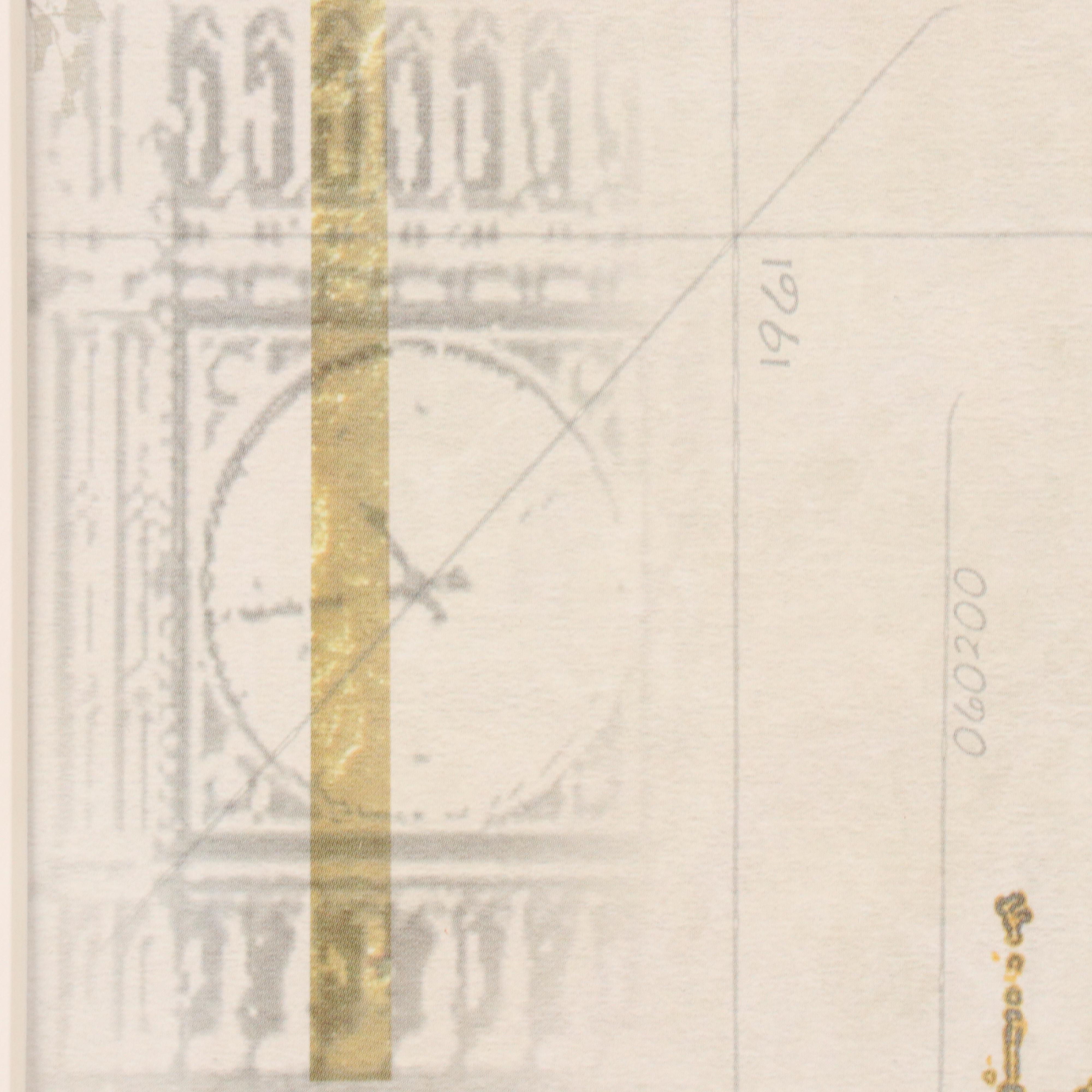 Offset Lithographs of Big Ben and the Eiffel Tower