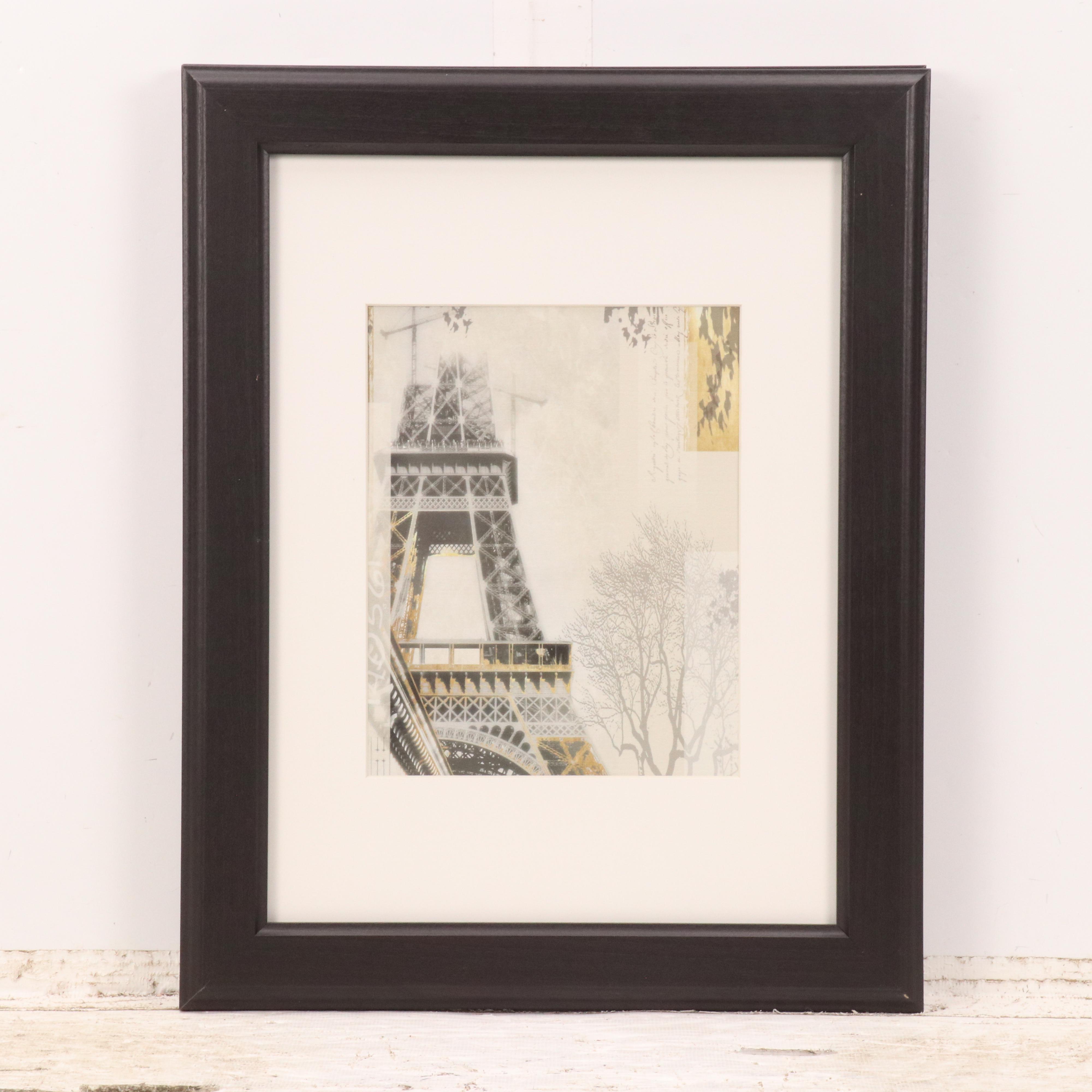 Offset Lithographs of Big Ben and the Eiffel Tower