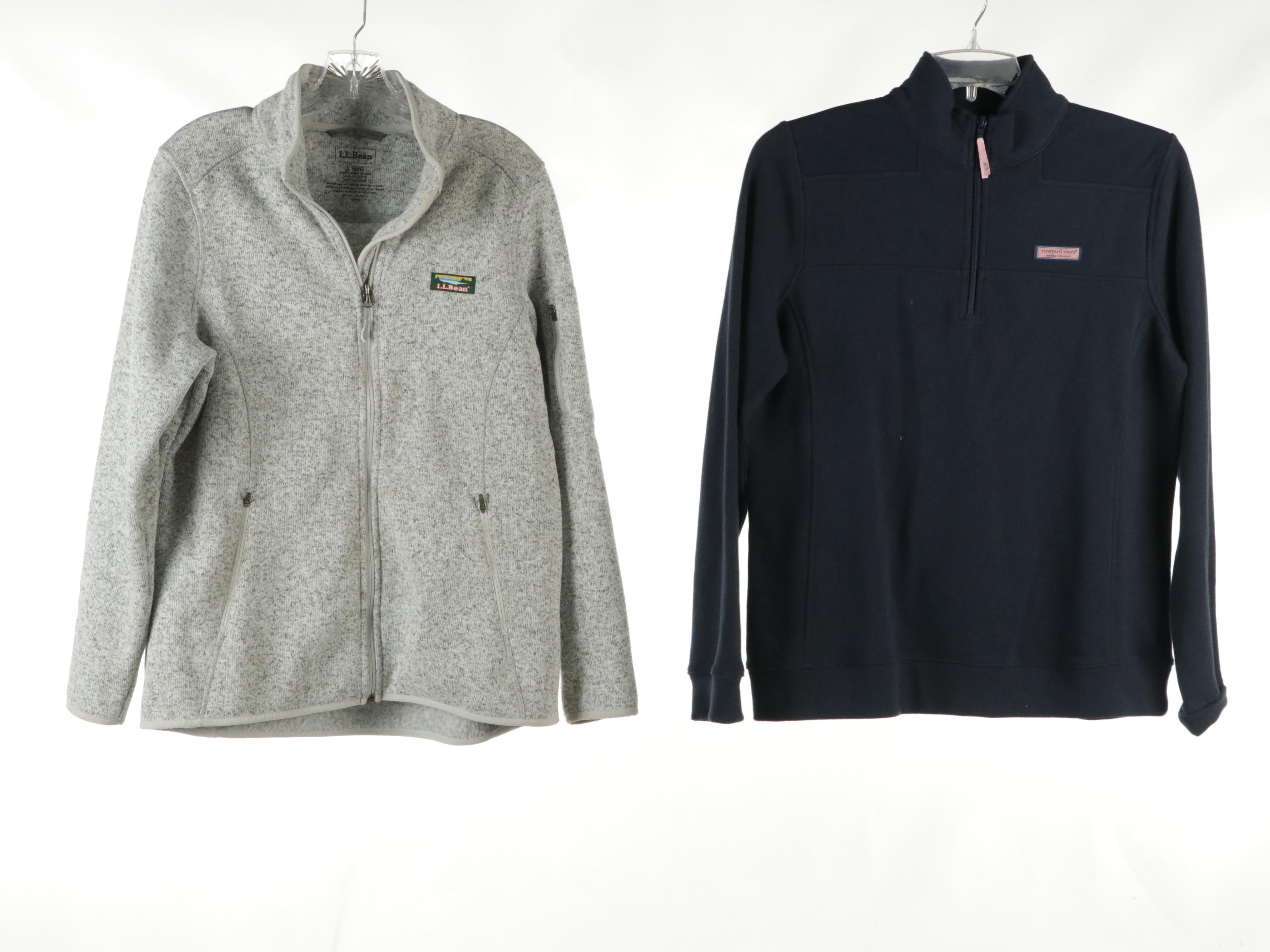 Vineyard Vines Quarter-Zip, L.L. Bean Zip Jacket and Lands' End Worker Jacket